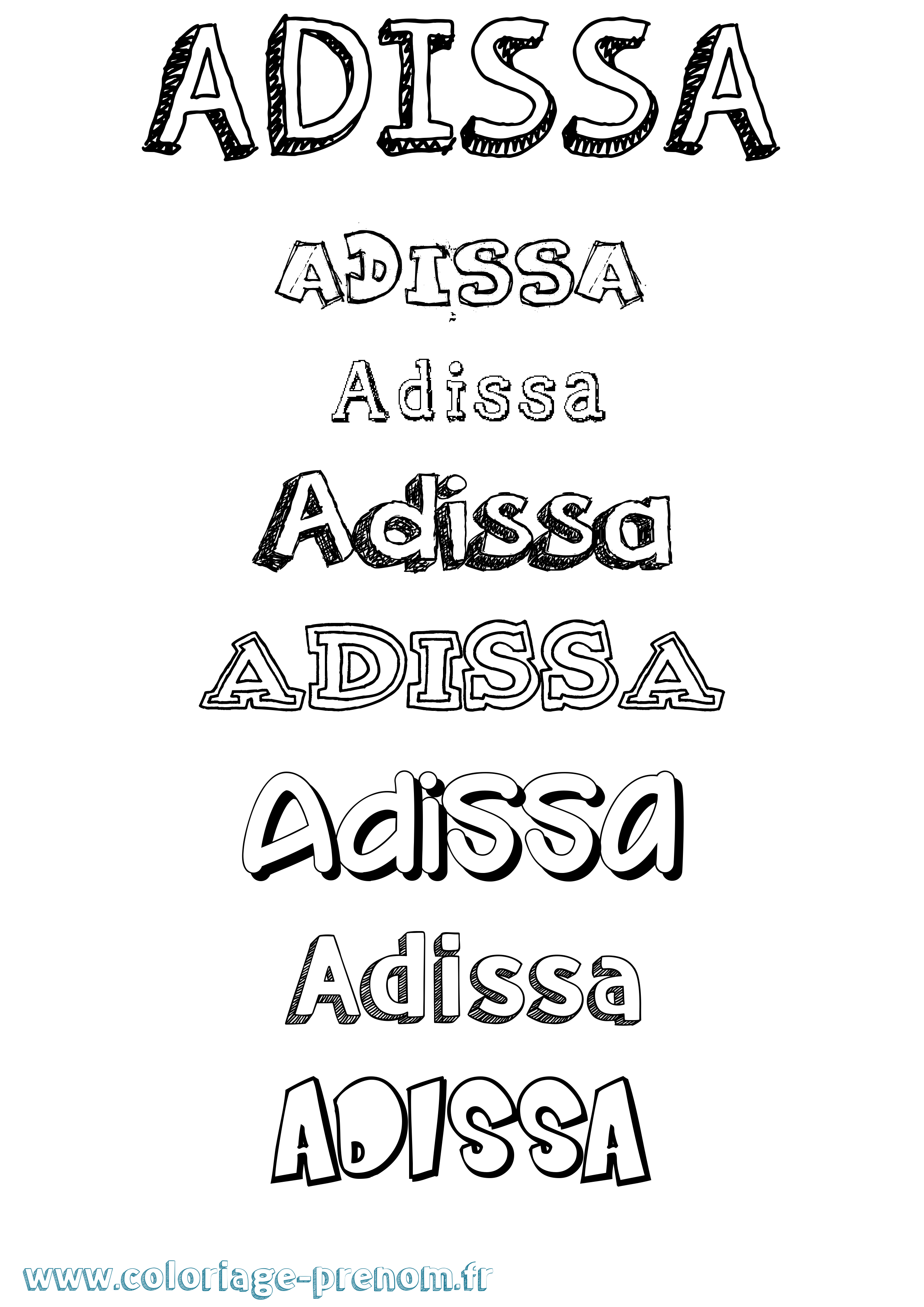 Coloriage Adissa Dessiné Coloriage prénom Adissa Dessiné
