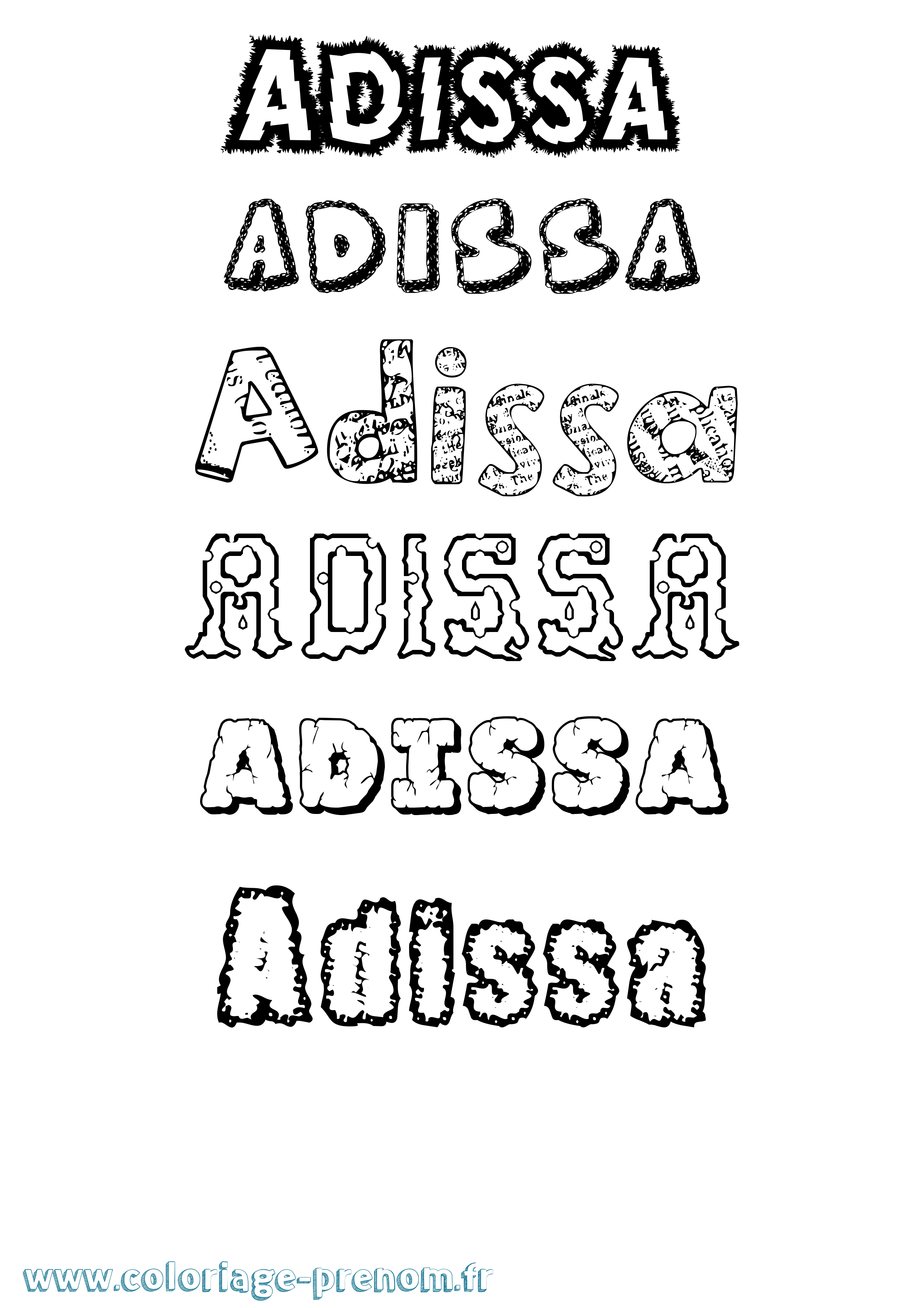 Coloriage Adissa Destructuré Coloriage prénom Adissa Destructuré