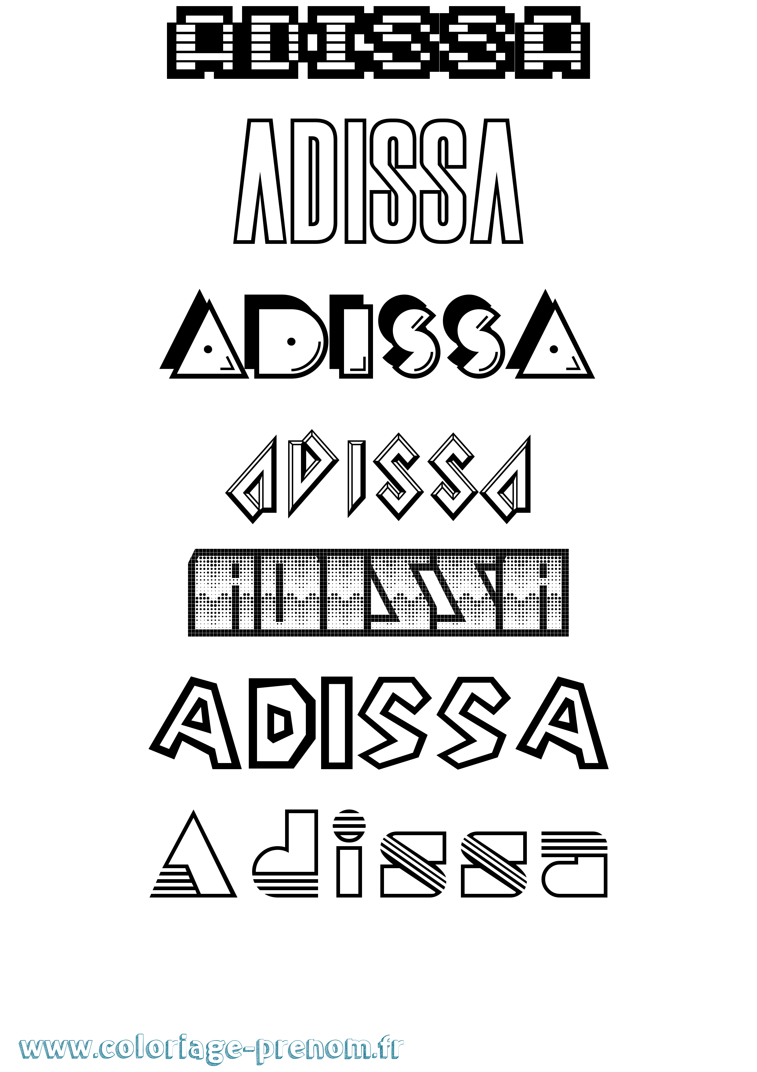 Coloriage Adissa Jeux Vidéos Coloriage prénom Adissa Jeux Vidéos