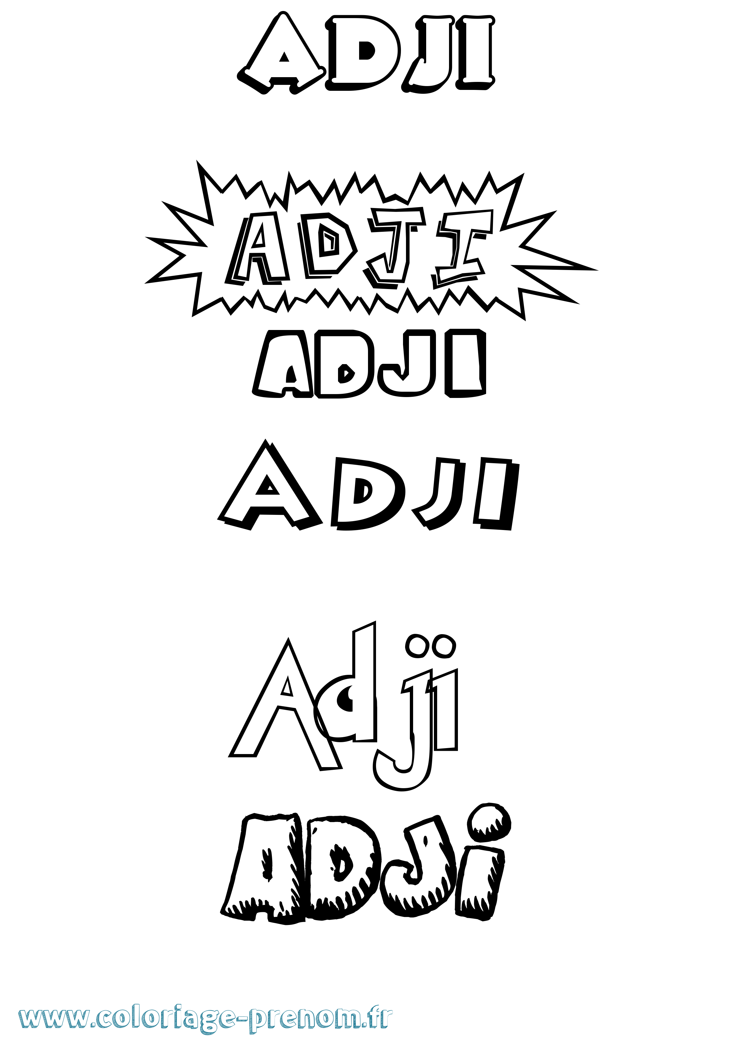 Coloriage Adji Dessin Animé Coloriage prénom Adji Dessin Animé