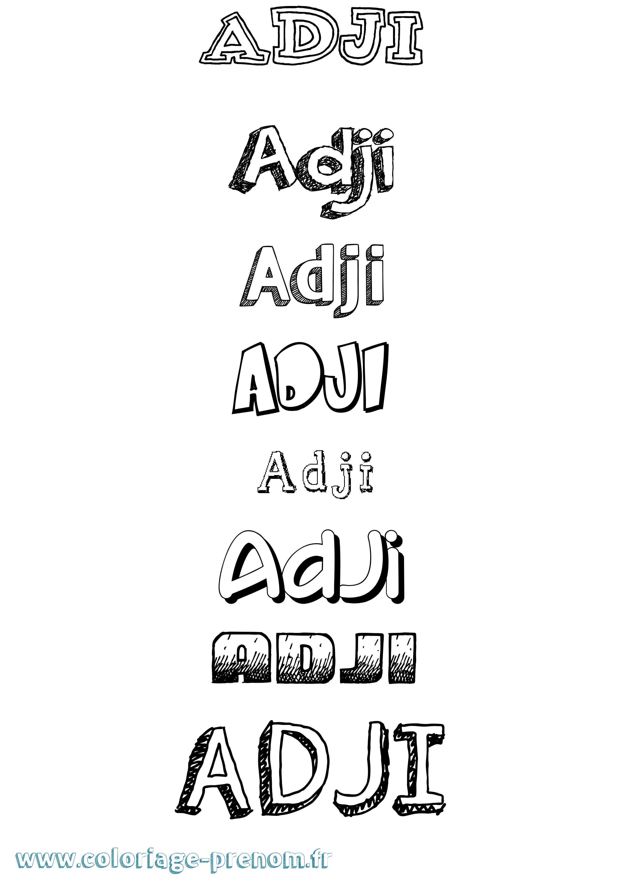 Coloriage Adji Dessiné Coloriage prénom Adji Dessiné