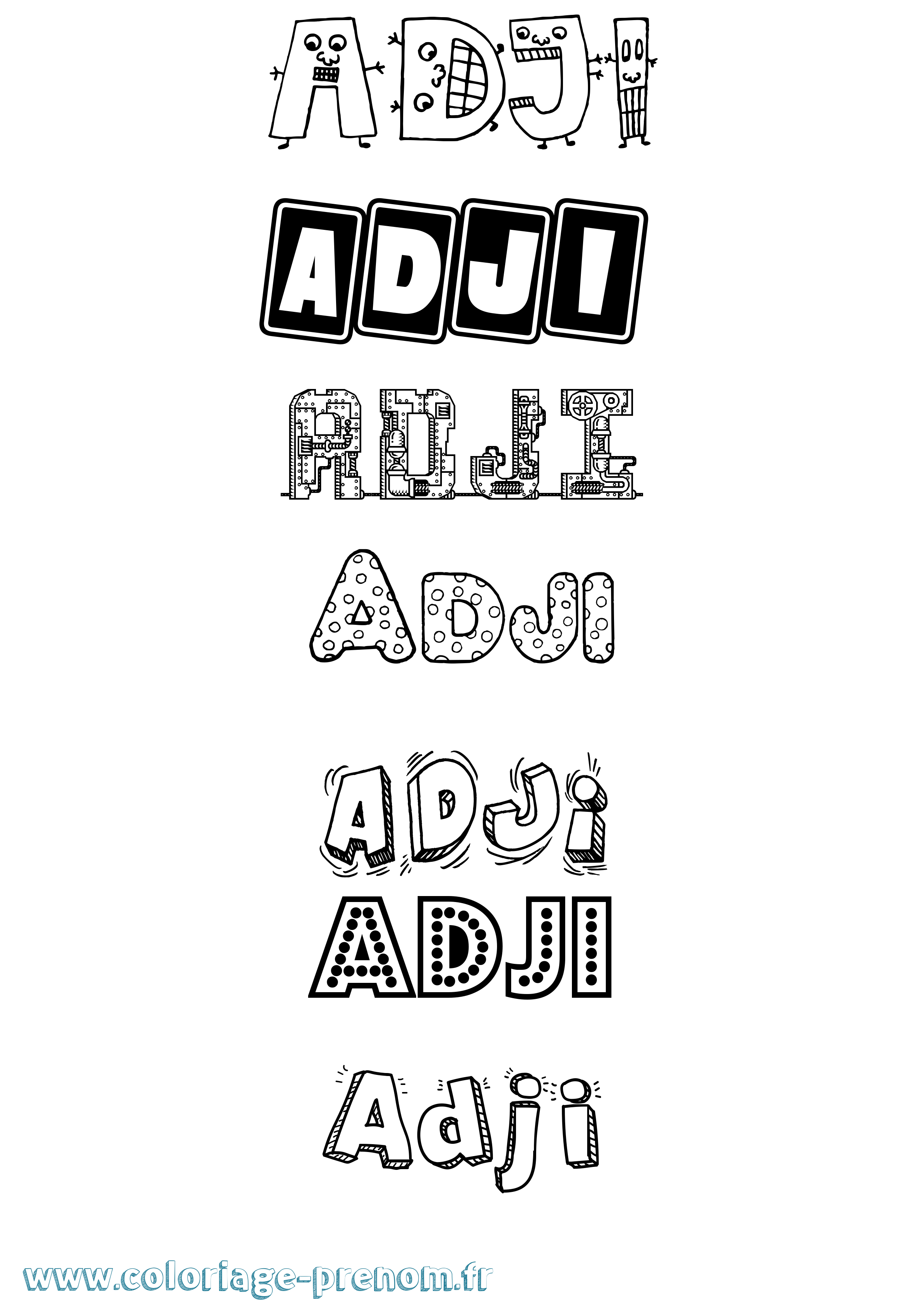 Coloriage Adji Fun Coloriage prénom Adji Fun