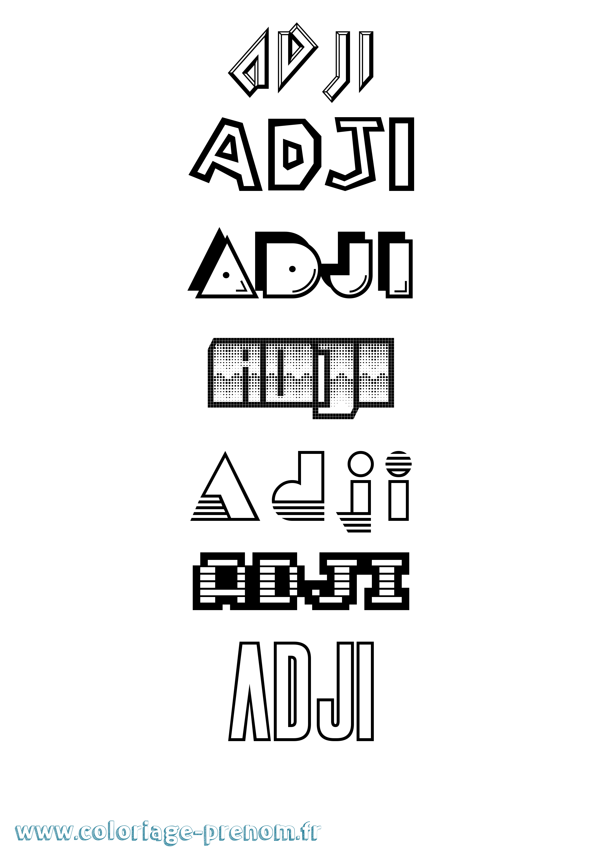 Coloriage Adji Jeux Vidéos Coloriage prénom Adji Jeux Vidéos