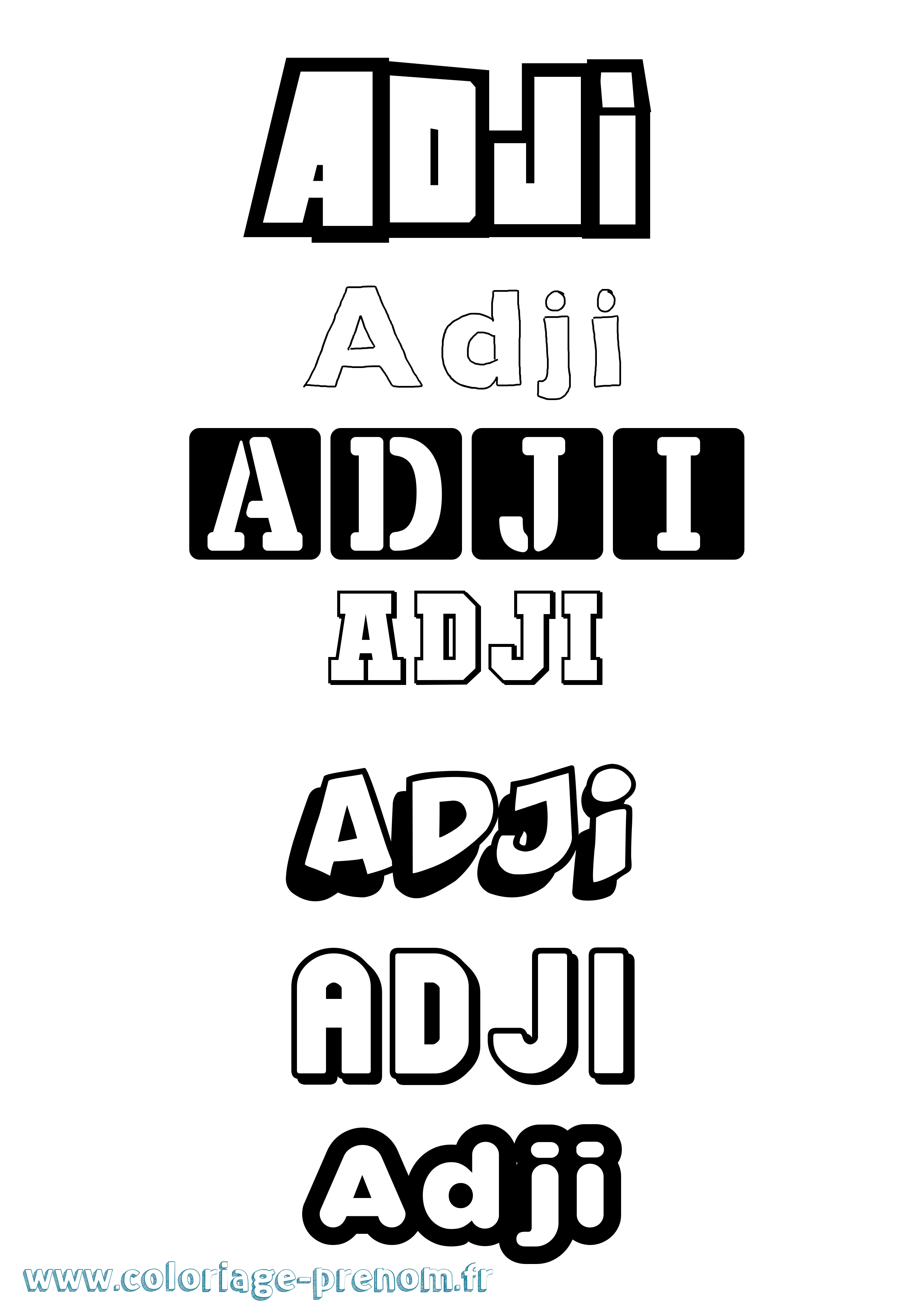 Coloriage Adji Simple Coloriage prénom Adji Simple