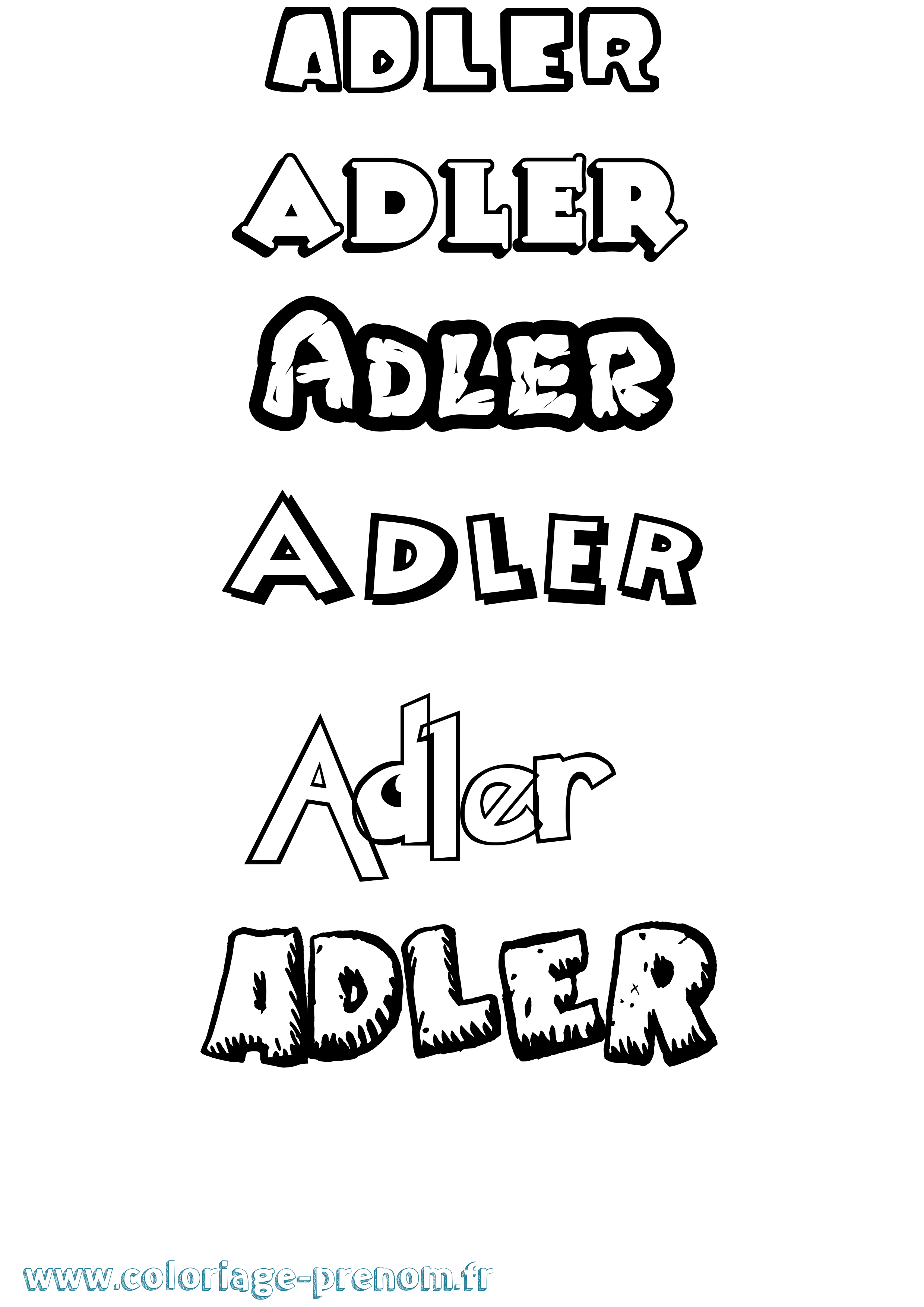 Coloriage Adler Dessin Animé Coloriage prénom Adler Dessin Animé