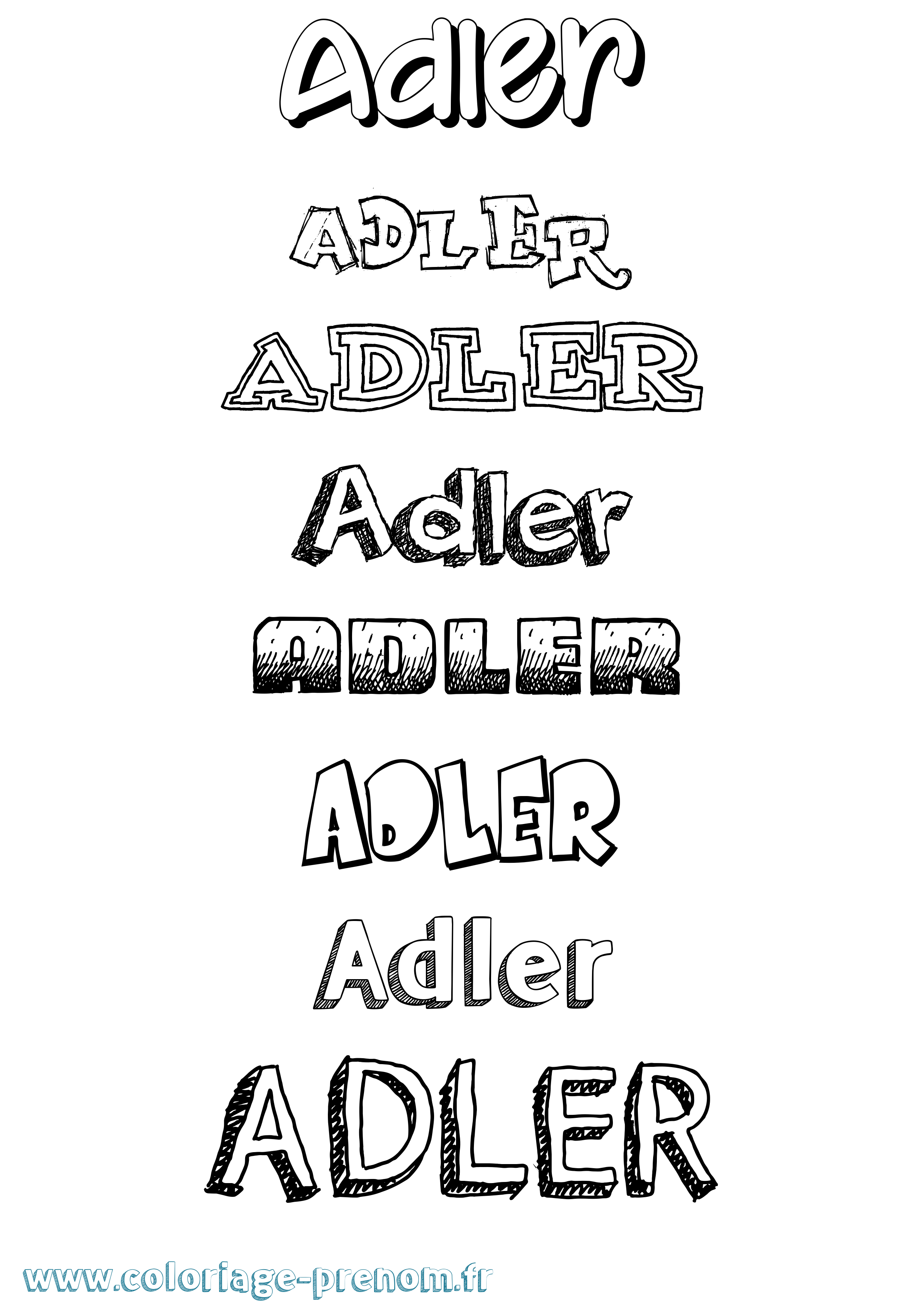 Coloriage Adler Dessiné Coloriage prénom Adler Dessiné