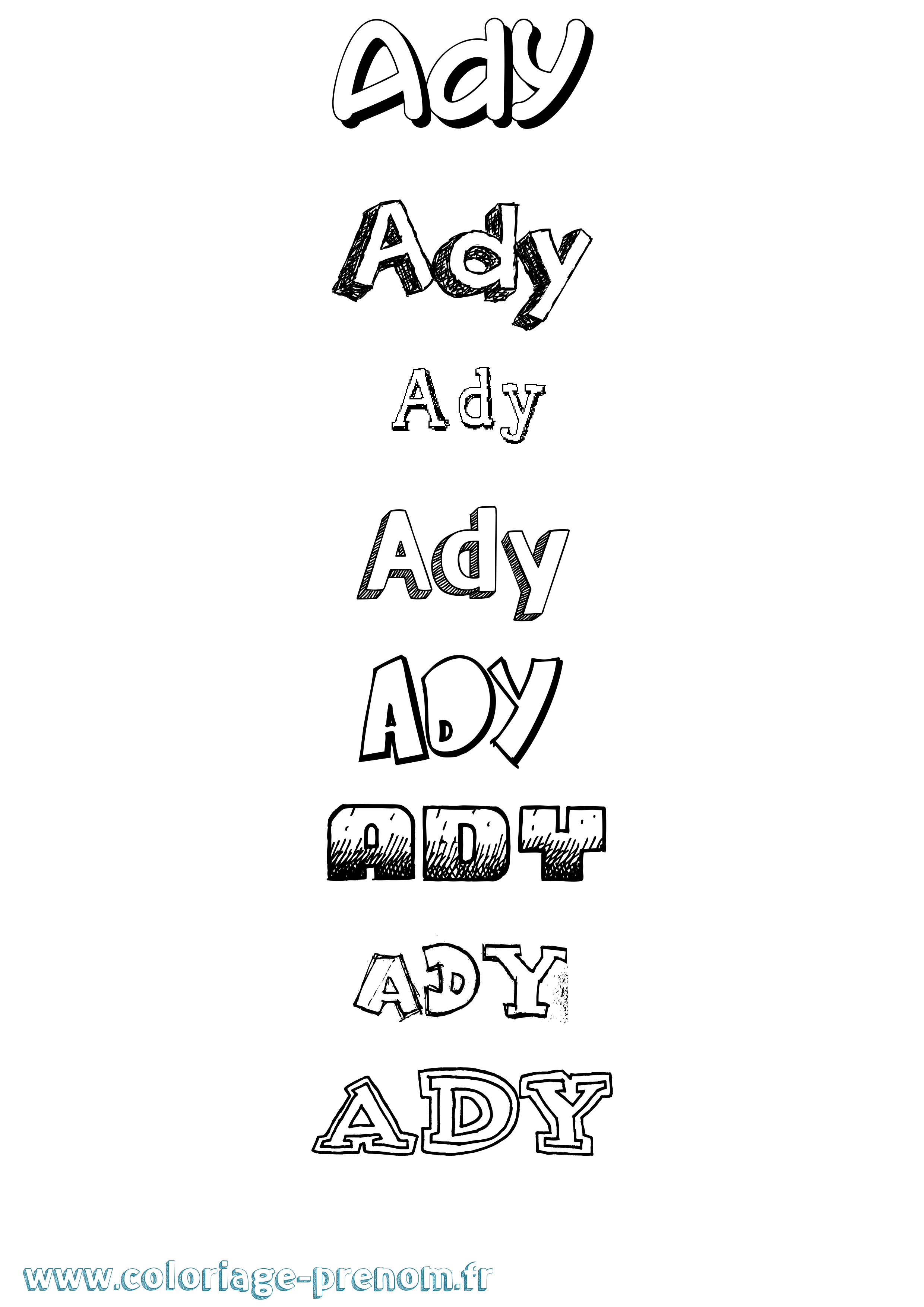 Coloriage Ady Dessiné Coloriage prénom Ady Dessiné
