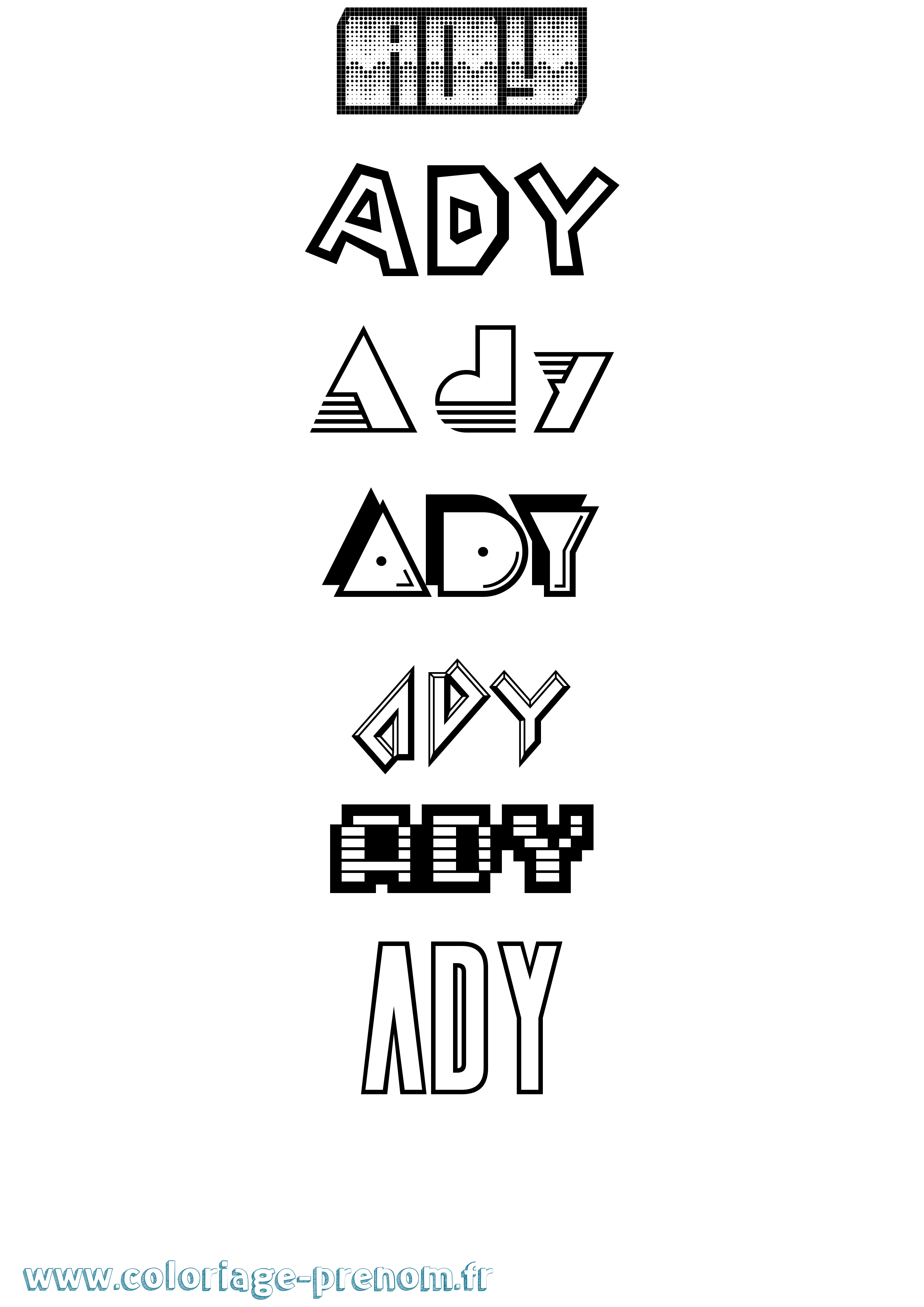 Coloriage Ady Jeux Vidéos Coloriage prénom Ady Jeux Vidéos