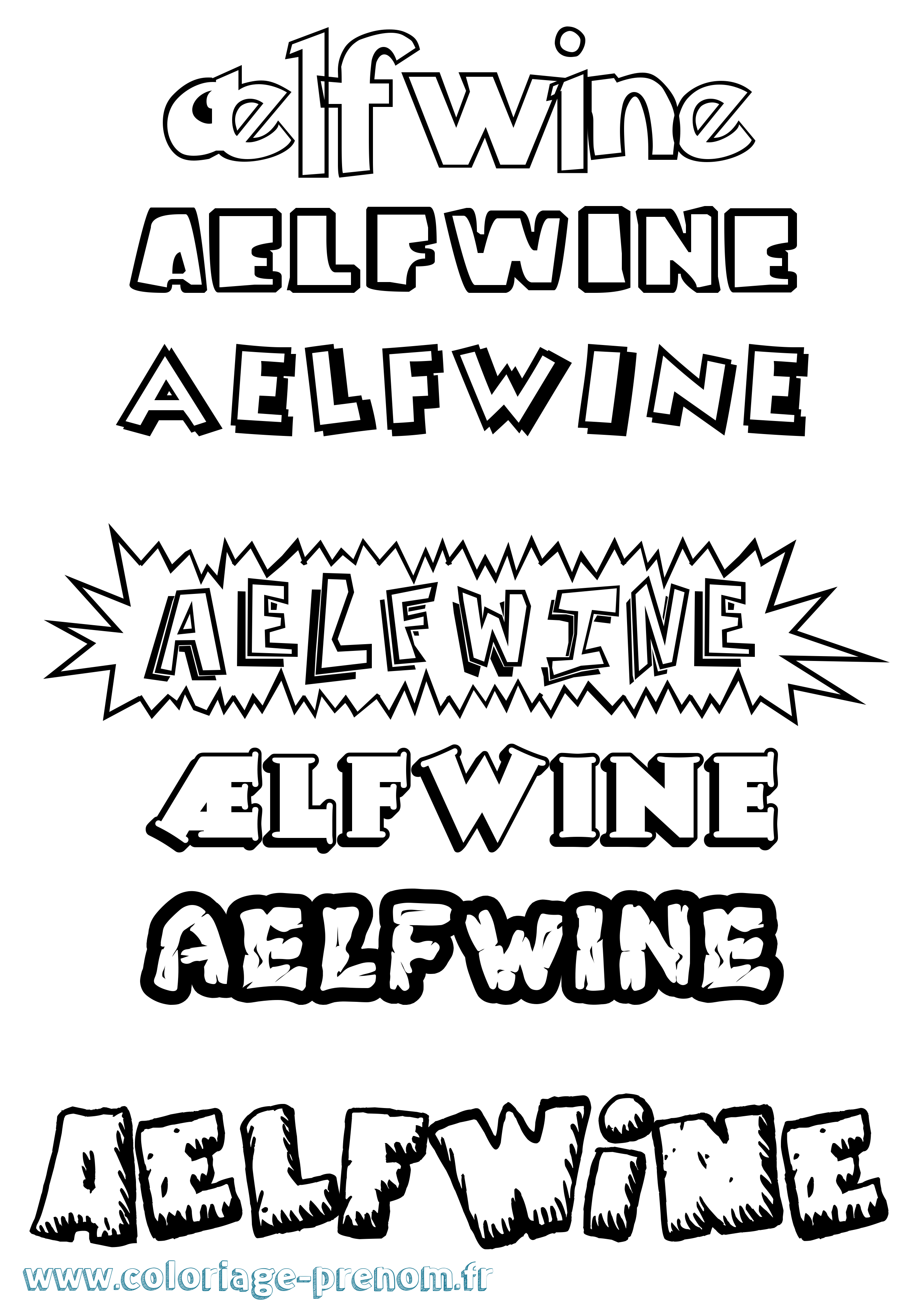 Coloriage Ælfwine Dessin Animé Coloriage prénom Ælfwine Dessin Animé