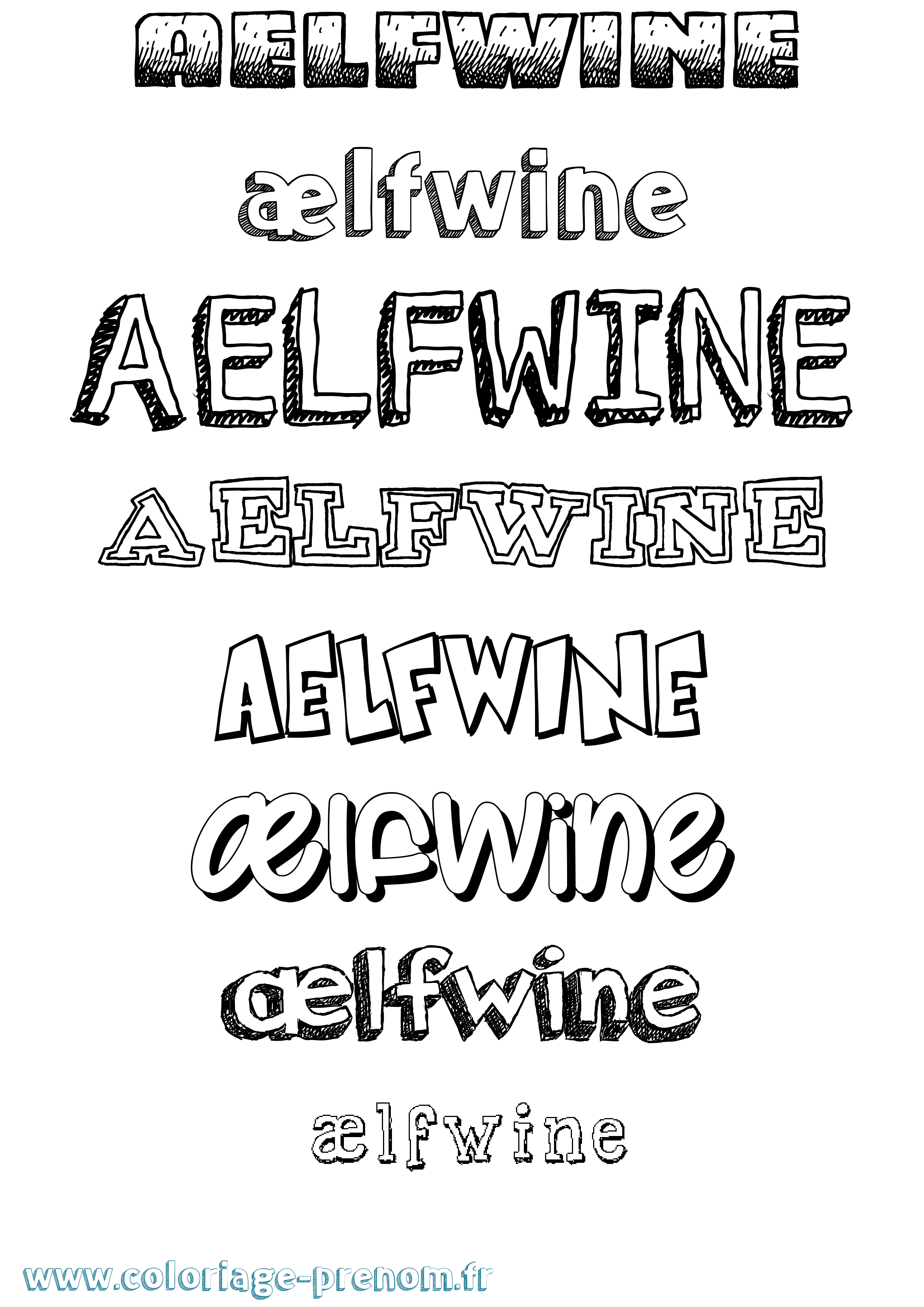 Coloriage Ælfwine Dessiné Coloriage prénom Ælfwine Dessiné