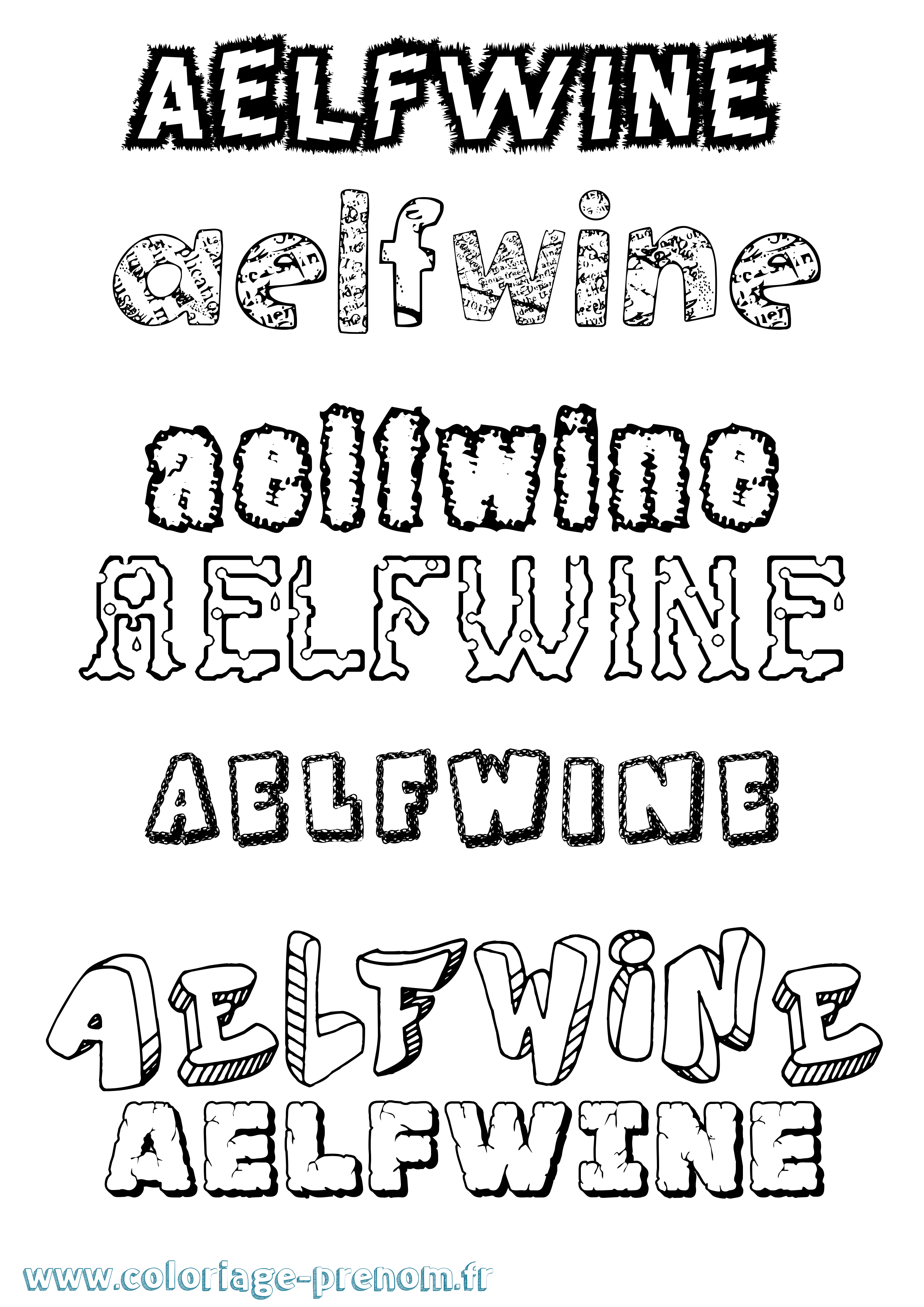 Coloriage Ælfwine Destructuré Coloriage prénom Ælfwine Destructuré
