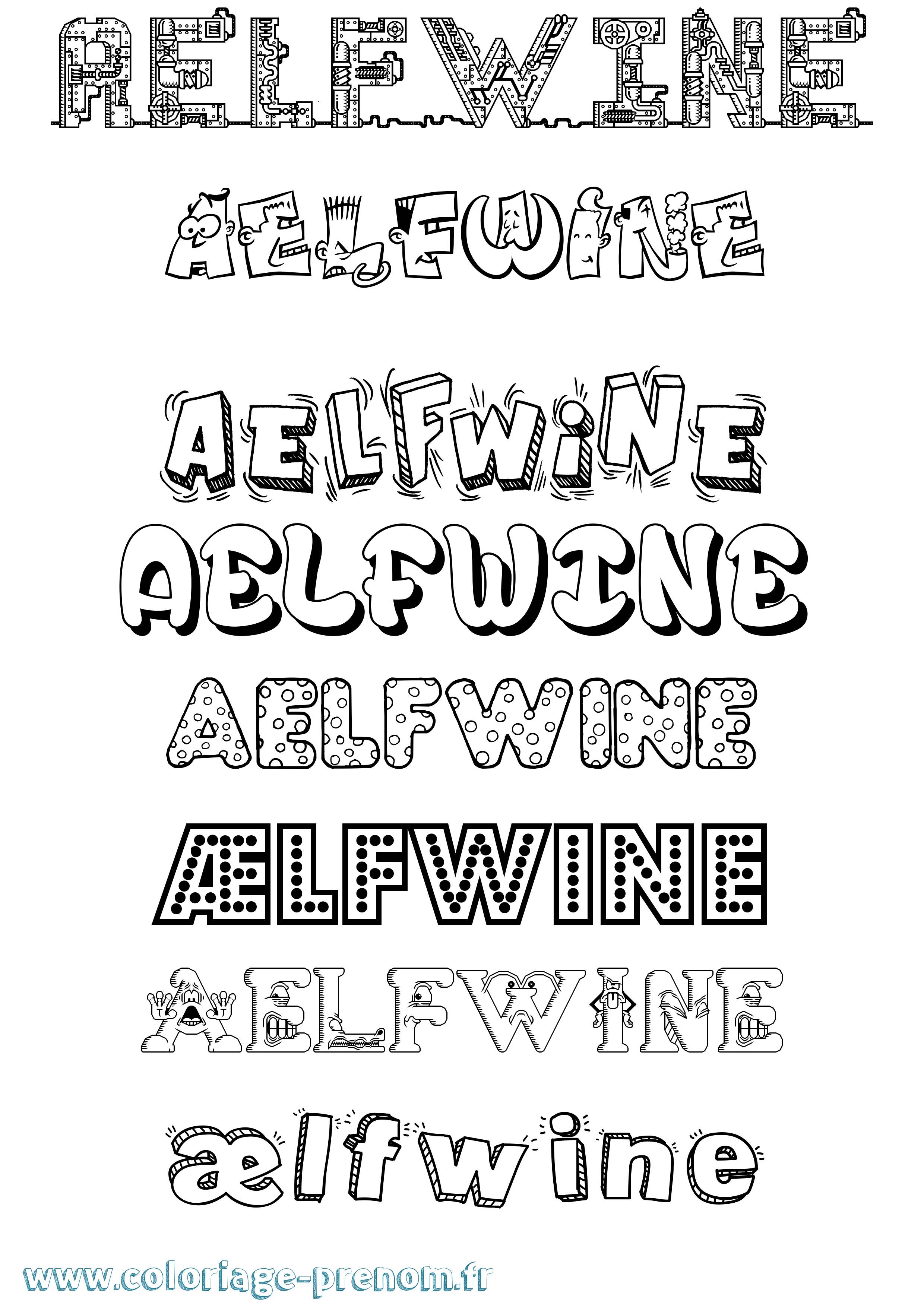 Coloriage Ælfwine Fun Coloriage prénom Ælfwine Fun