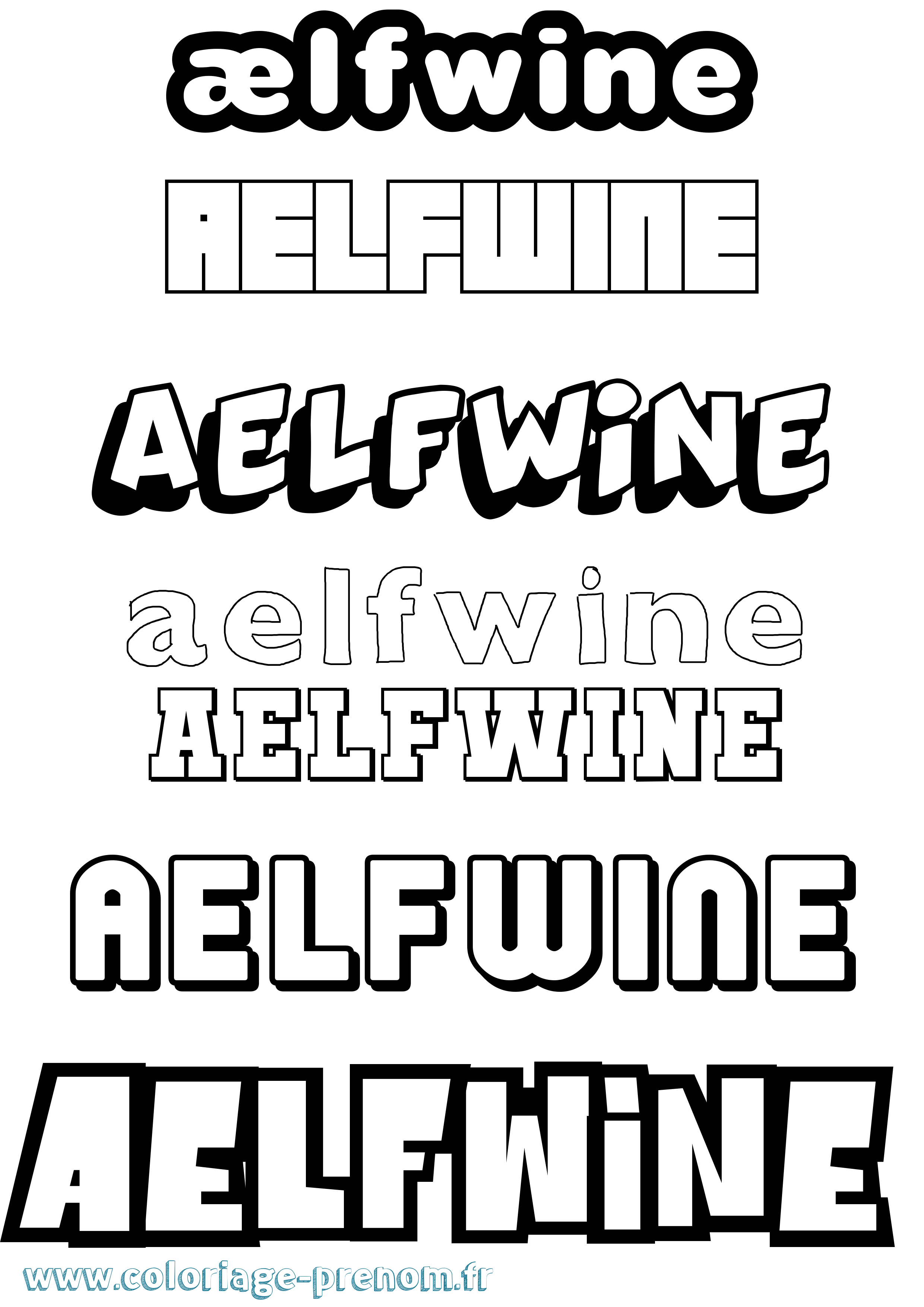 Coloriage Ælfwine Simple Coloriage prénom Ælfwine Simple