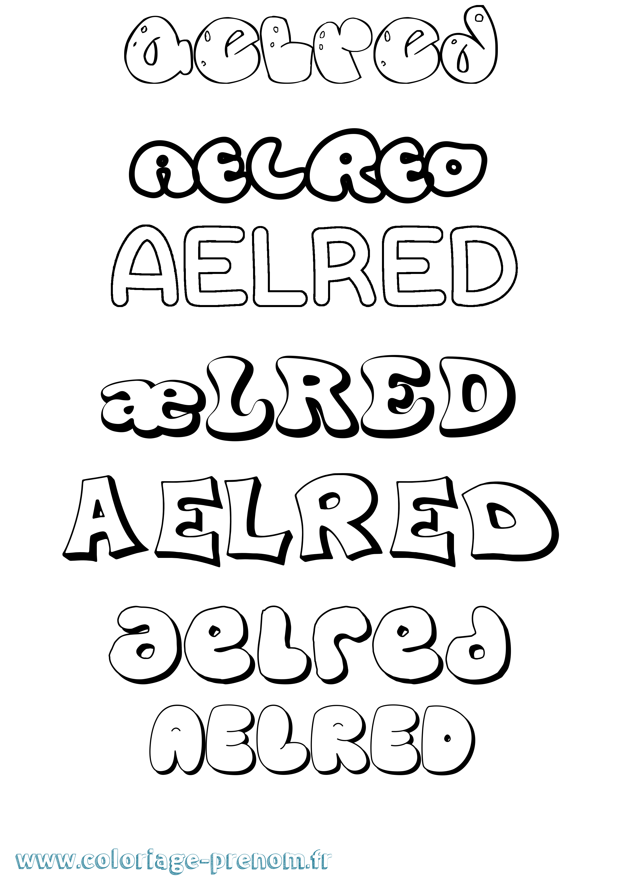 Coloriage Ælred Bubble Coloriage prénom Ælred Bubble