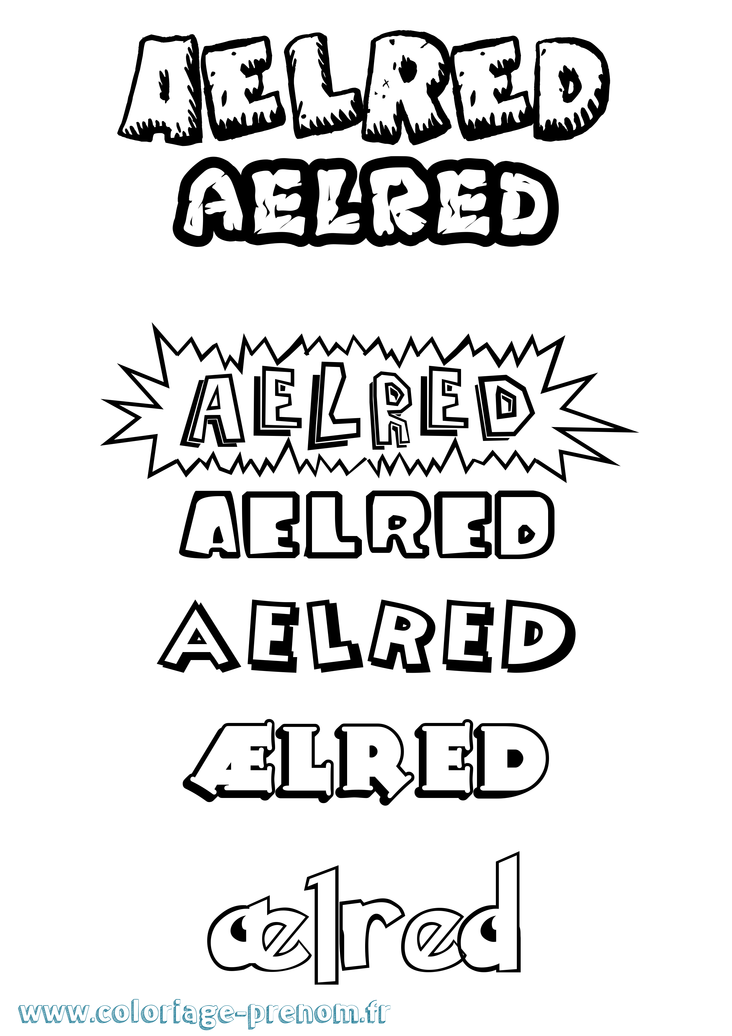 Coloriage Ælred Dessin Animé Coloriage prénom Ælred Dessin Animé