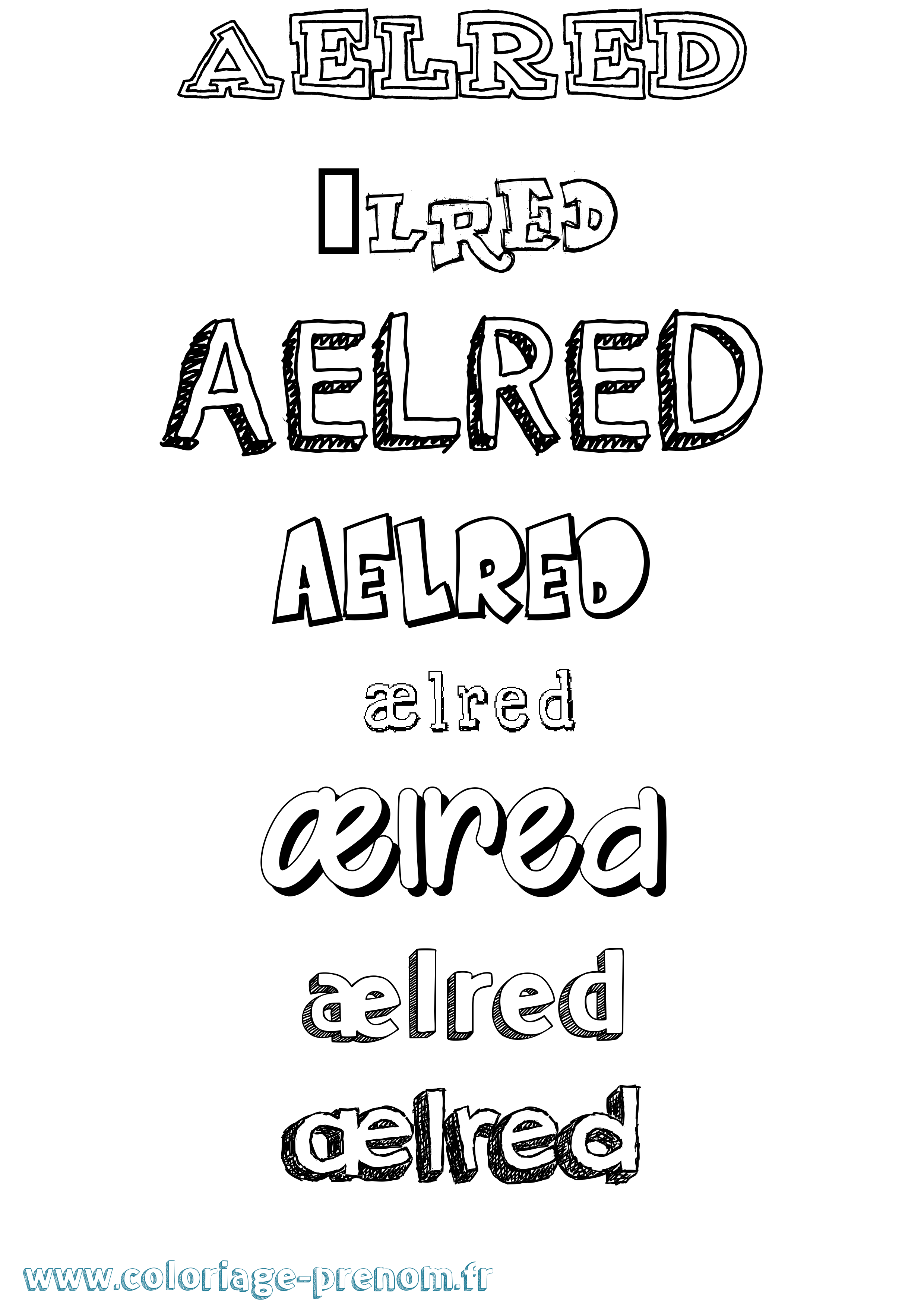 Coloriage Ælred Dessiné Coloriage prénom Ælred Dessiné