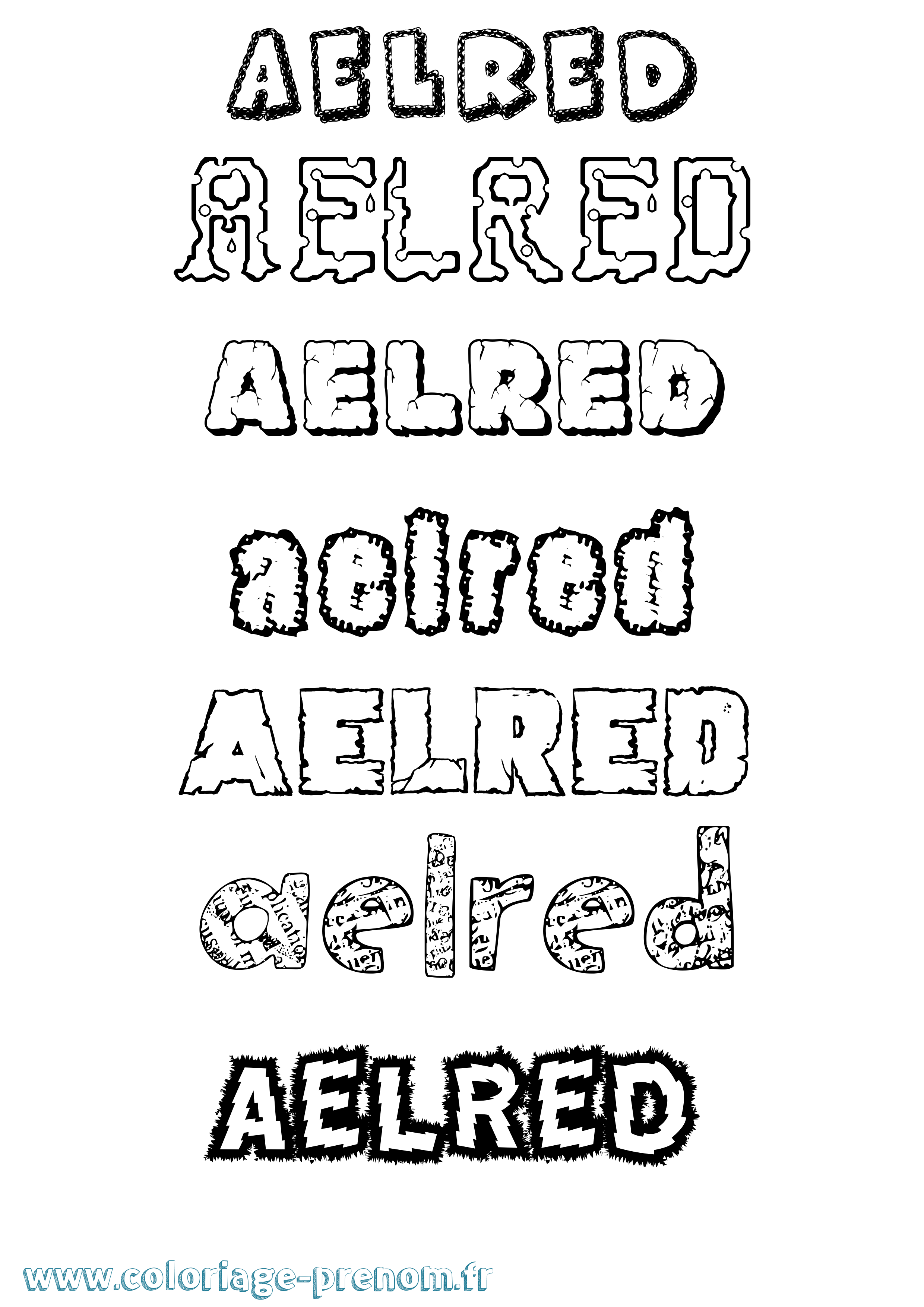 Coloriage Ælred Destructuré Coloriage prénom Ælred Destructuré