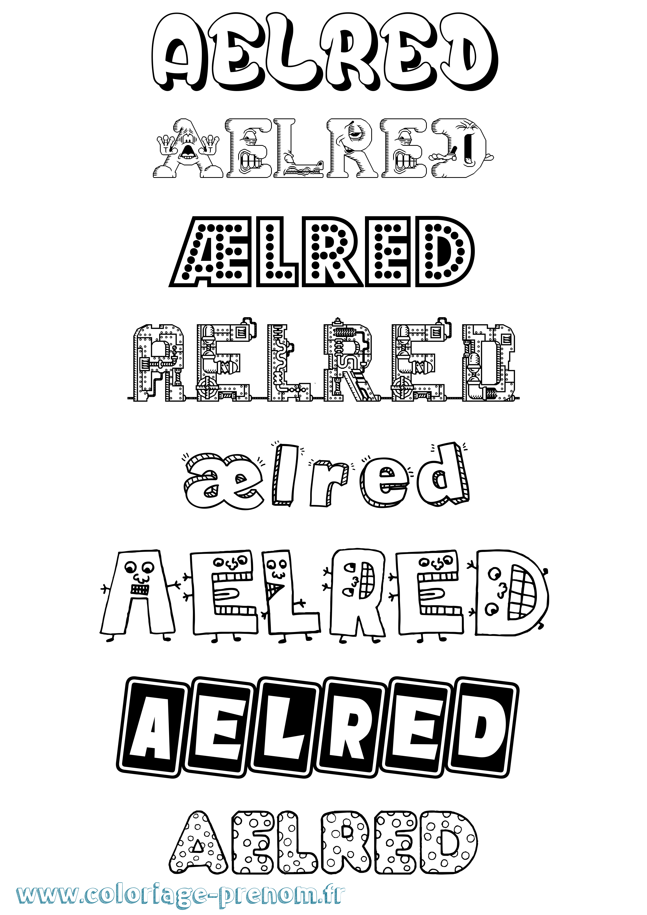 Coloriage Ælred Fun Coloriage prénom Ælred Fun
