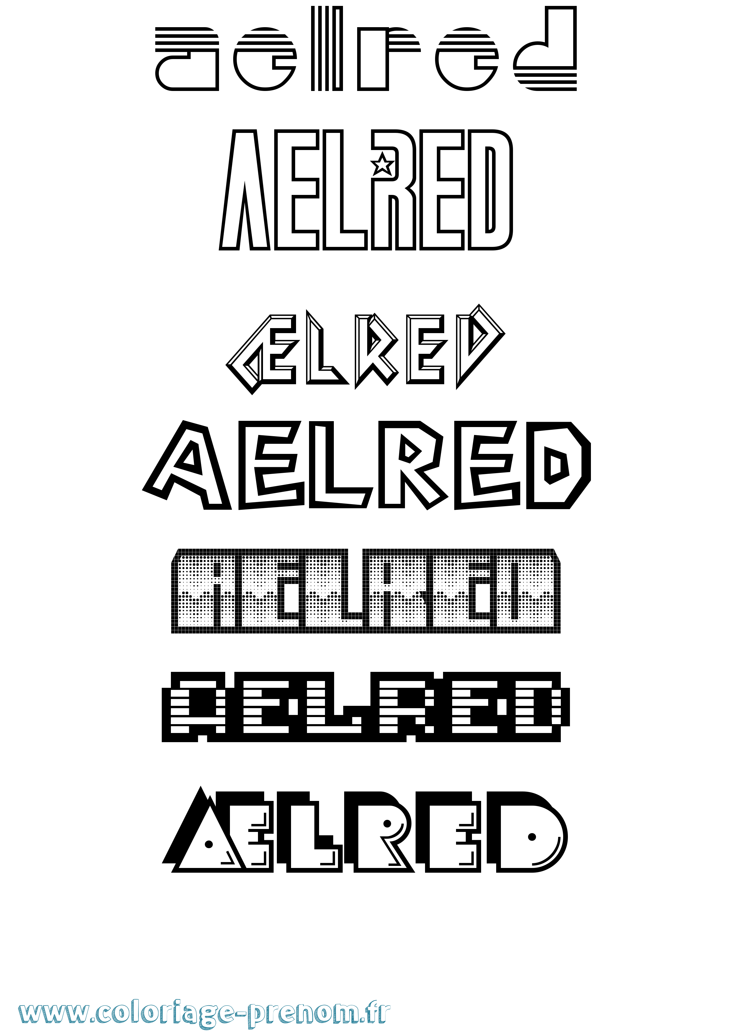 Coloriage Ælred Jeux Vidéos Coloriage prénom Ælred Jeux Vidéos