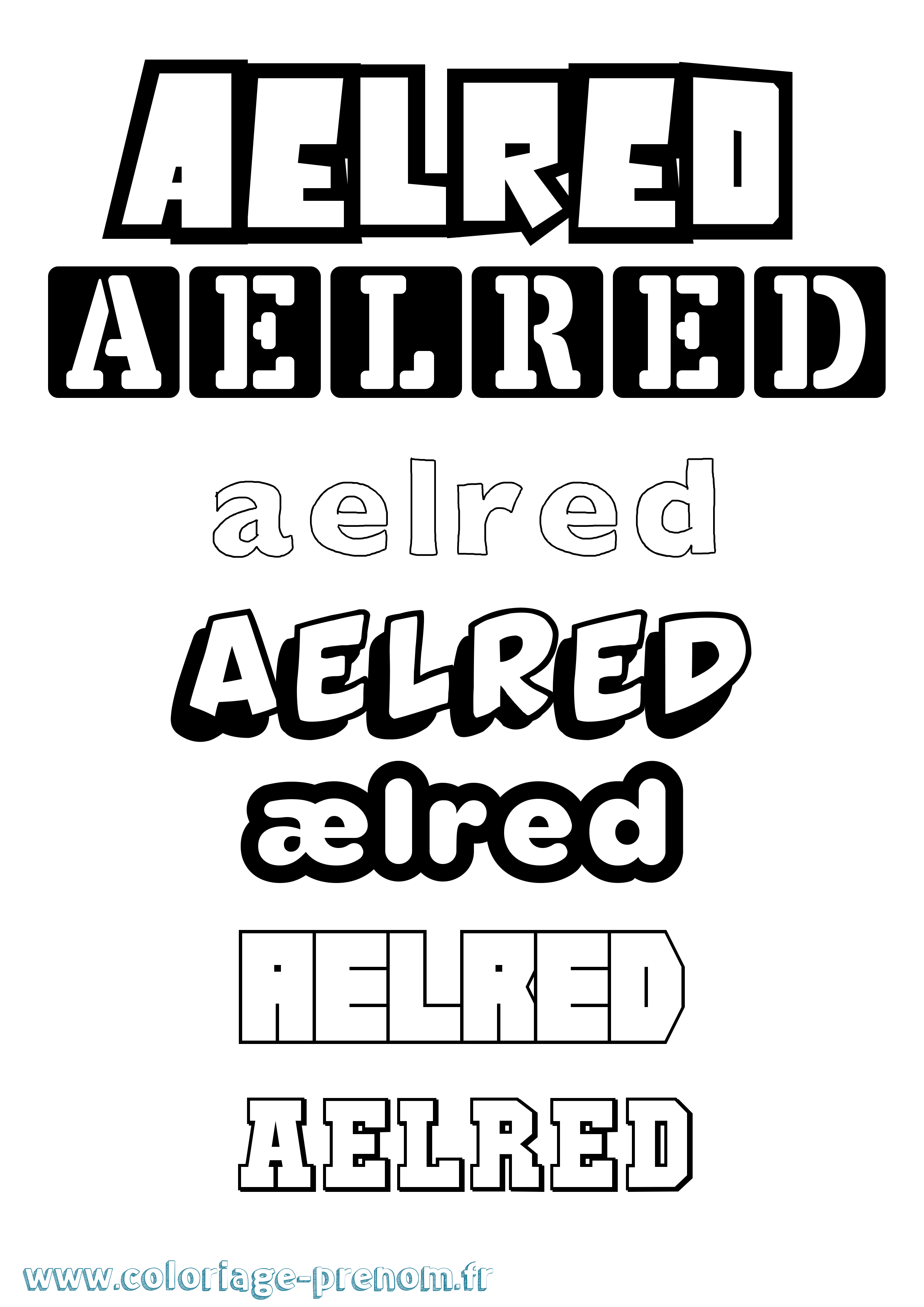 Coloriage Ælred Simple Coloriage prénom Ælred Simple