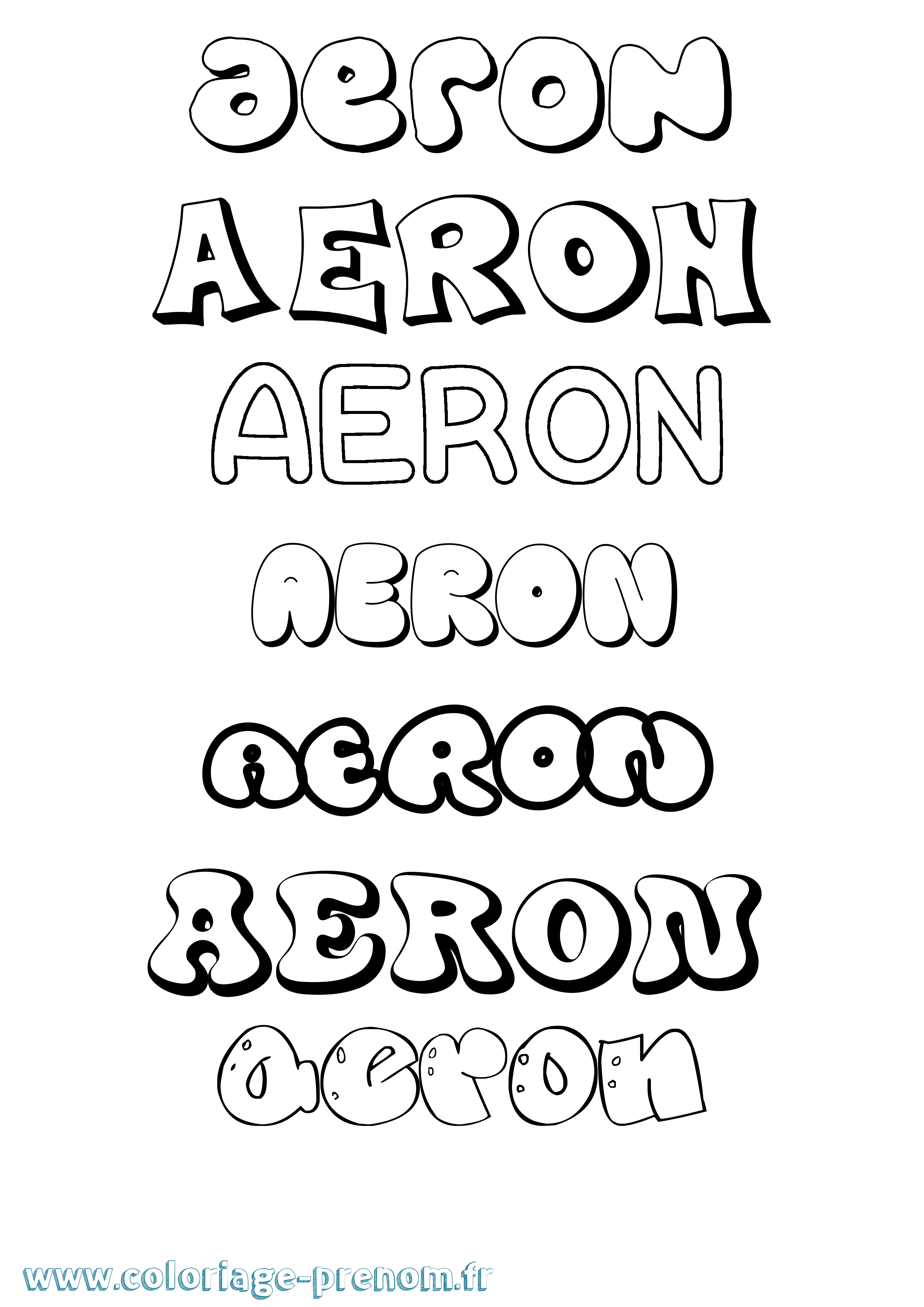 Coloriage Aeron Bubble Coloriage prénom Aeron Bubble