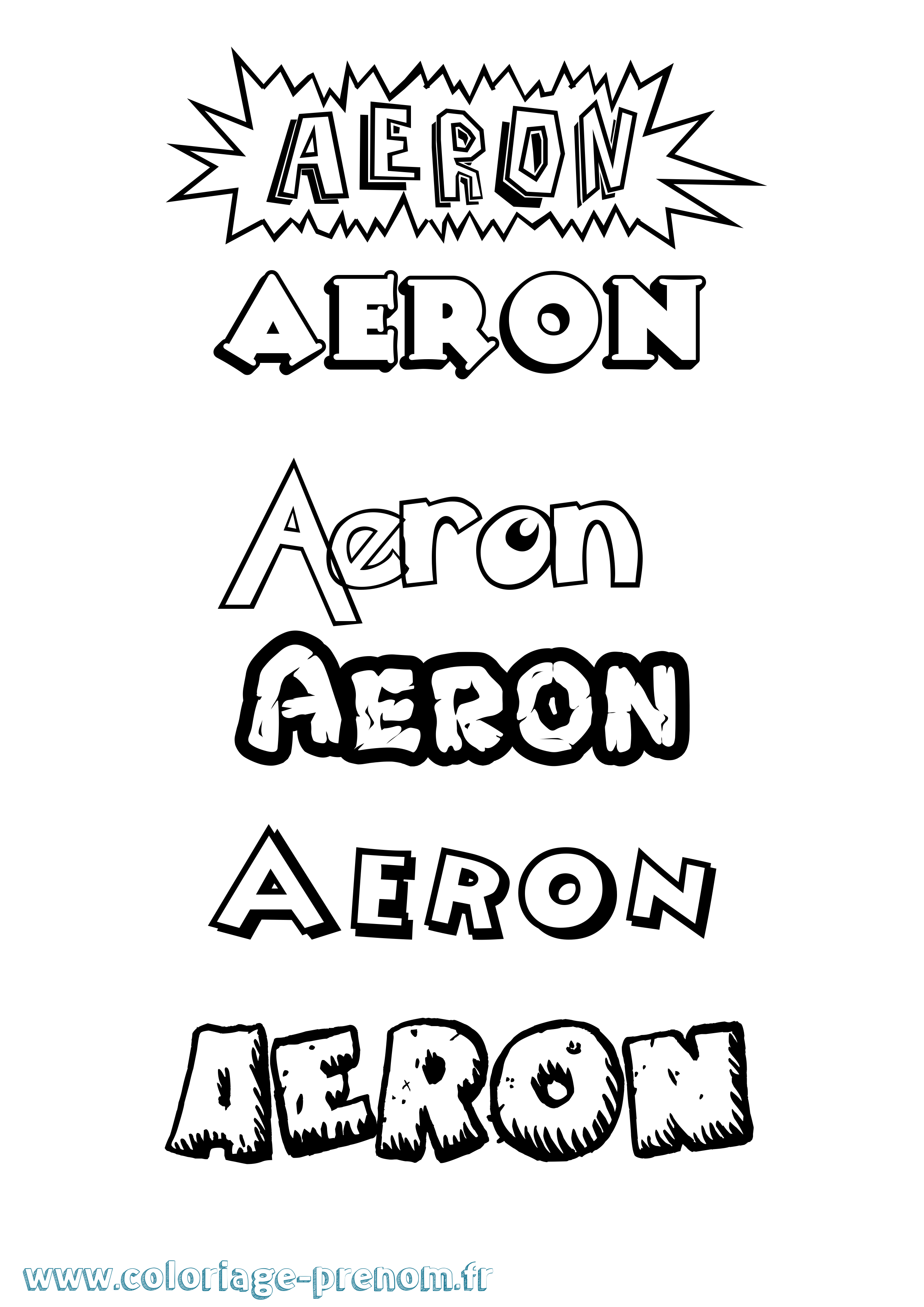 Coloriage Aeron Dessin Animé Coloriage prénom Aeron Dessin Animé