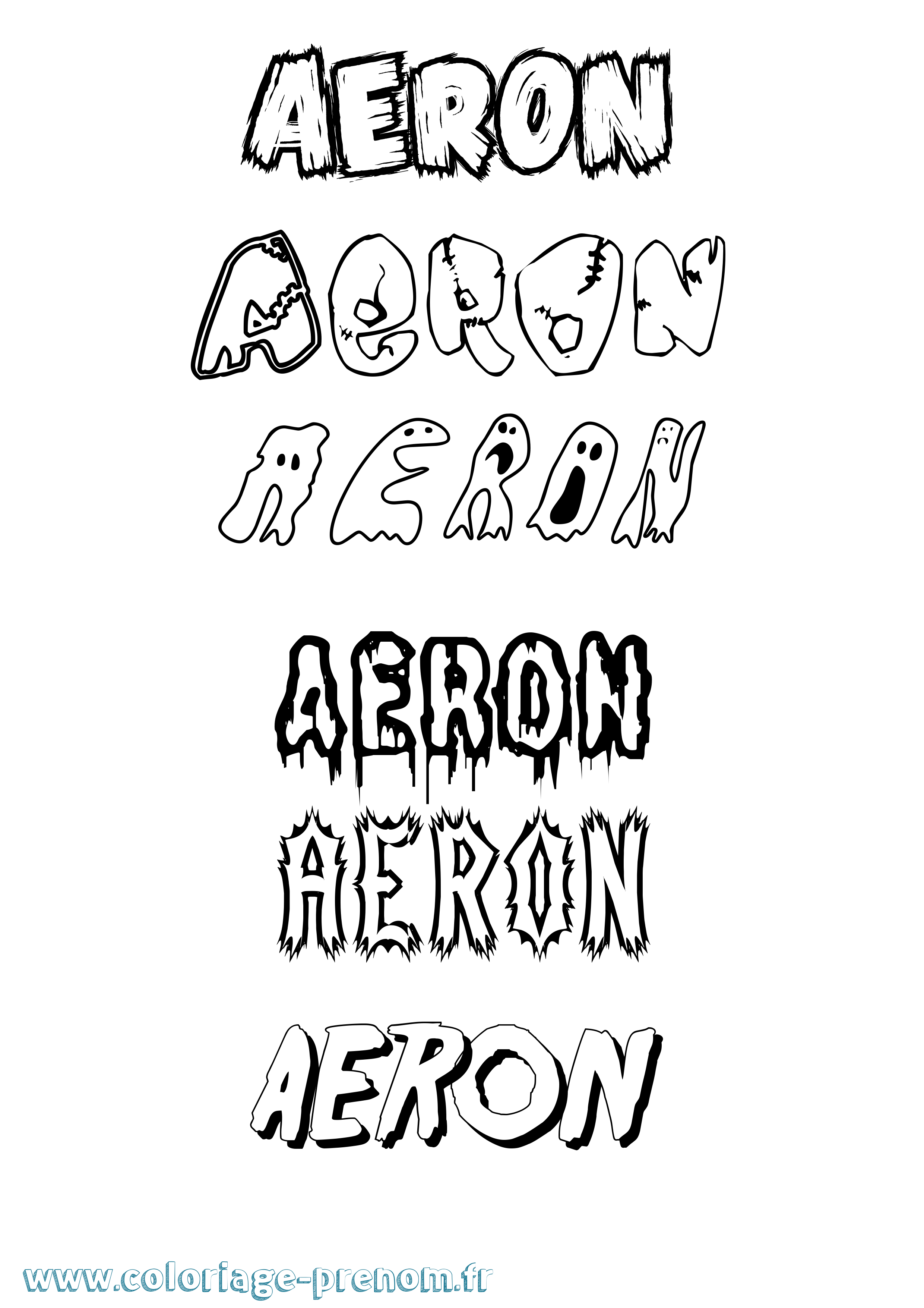 Coloriage Aeron Frisson Coloriage prénom Aeron Frisson