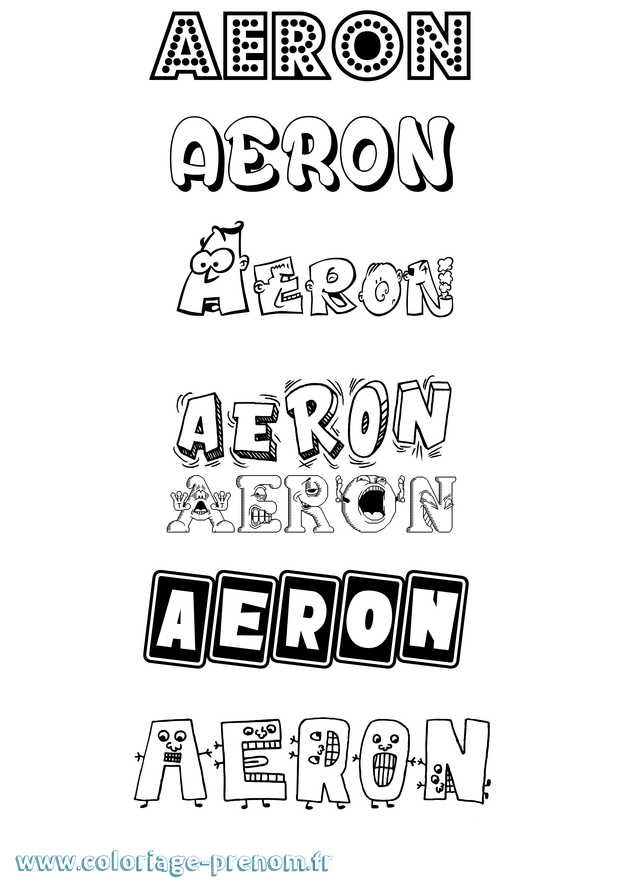 Coloriage Aeron Fun Coloriage prénom Aeron Fun