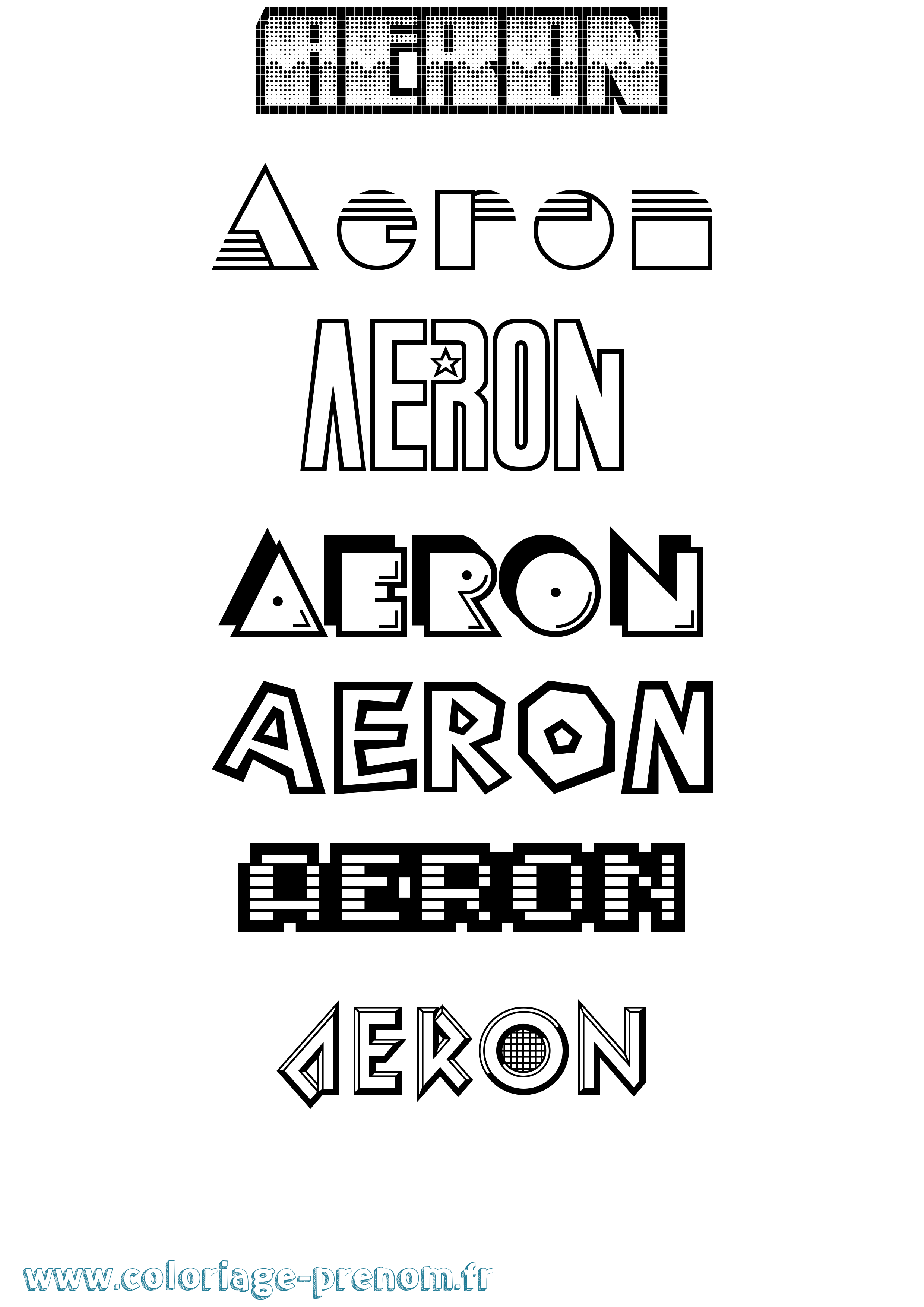 Coloriage Aeron Jeux Vidéos Coloriage prénom Aeron Jeux Vidéos
