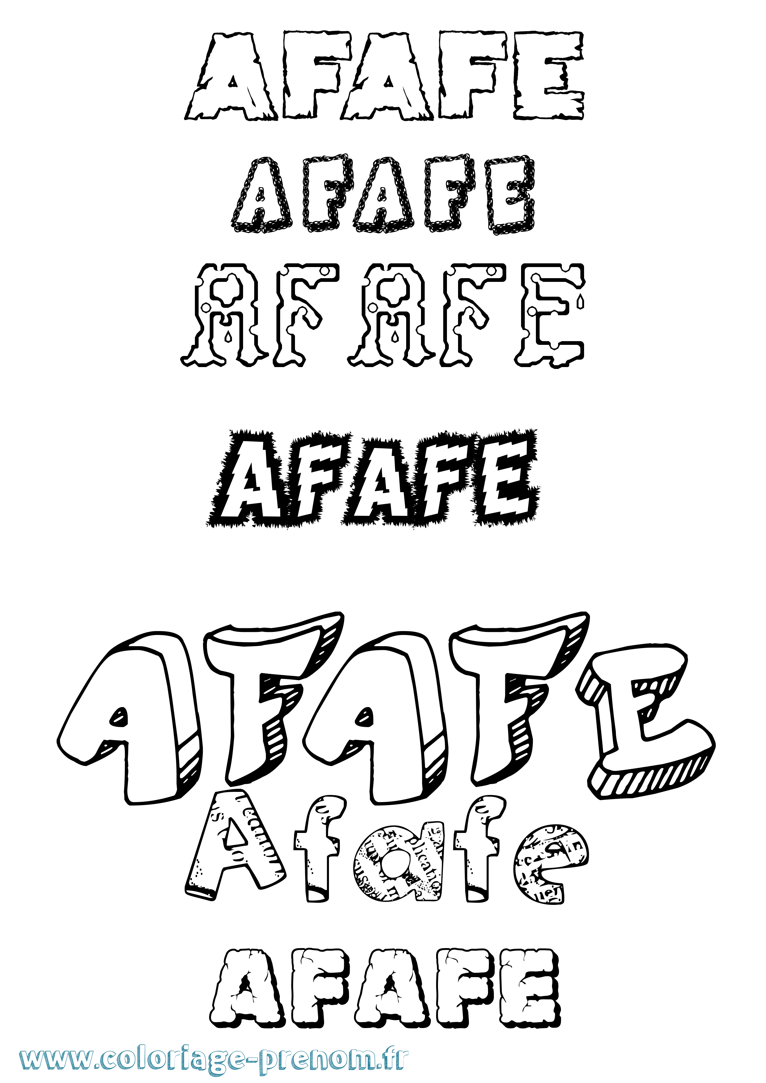 Coloriage Afafe Destructuré Coloriage prénom Afafe Destructuré