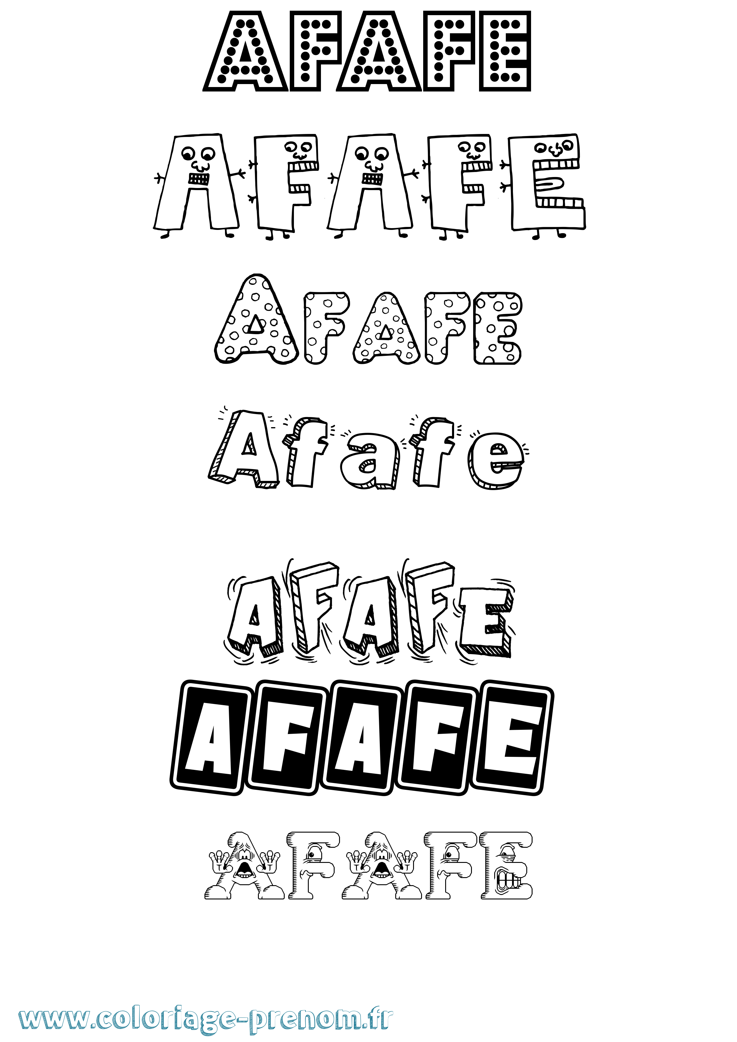 Coloriage Afafe Fun Coloriage prénom Afafe Fun