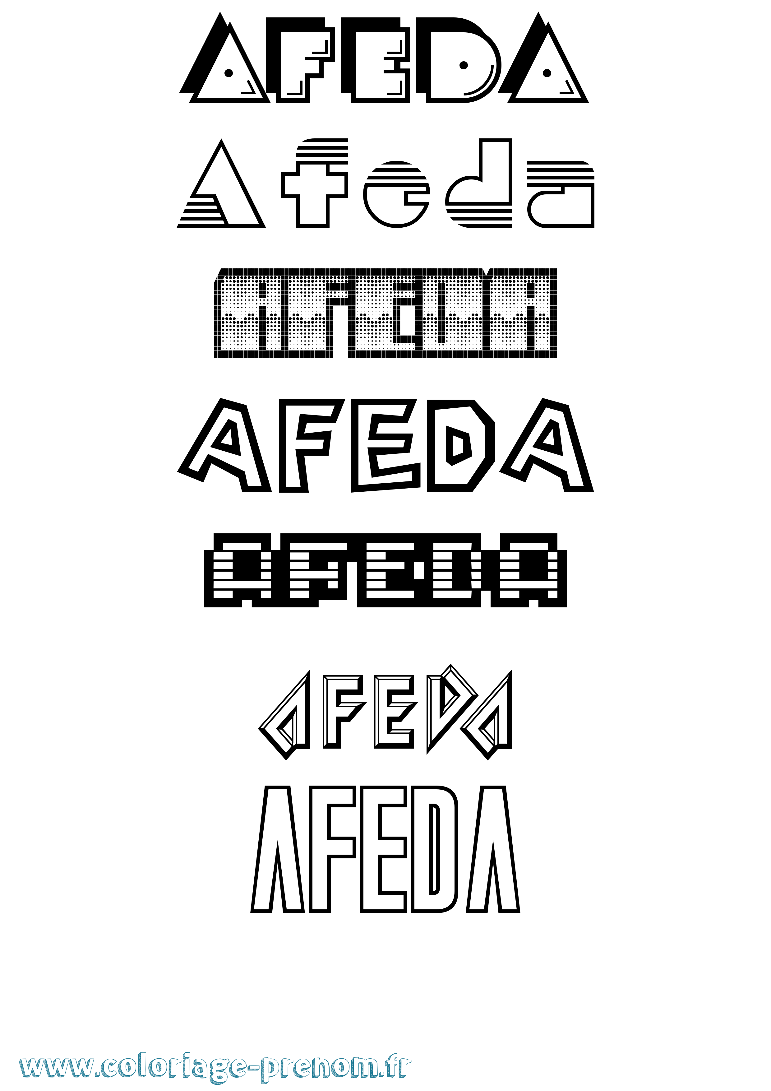 Coloriage Afeda Jeux Vidéos Coloriage prénom Afeda Jeux Vidéos