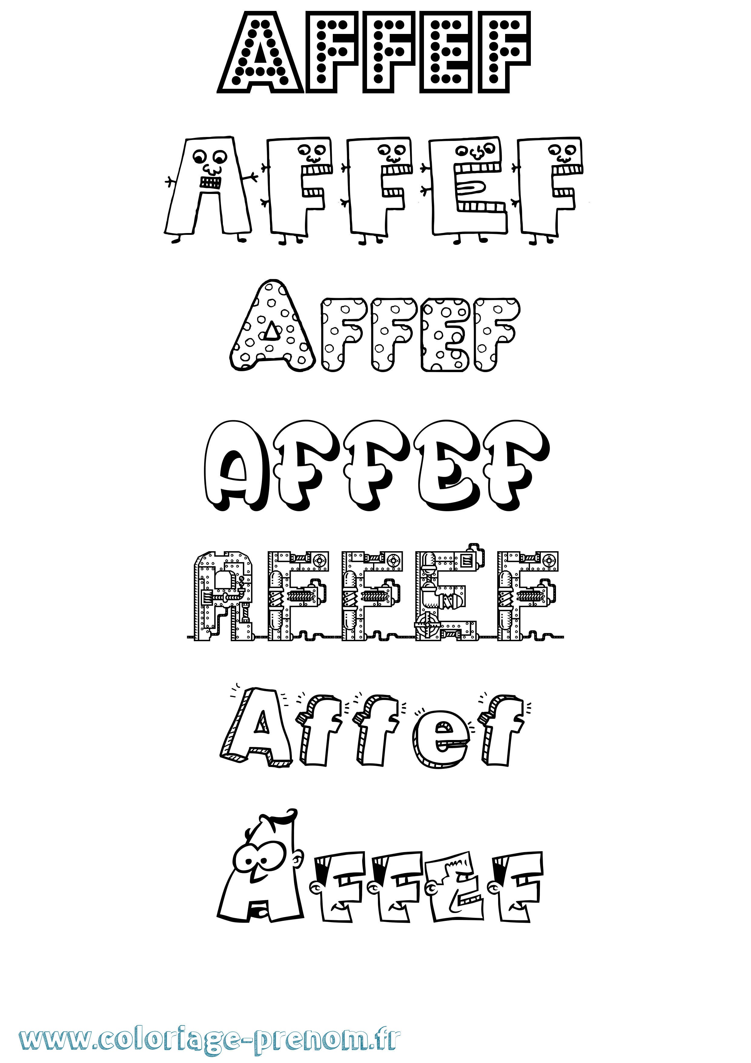 Coloriage Affef Fun Coloriage prénom Affef Fun