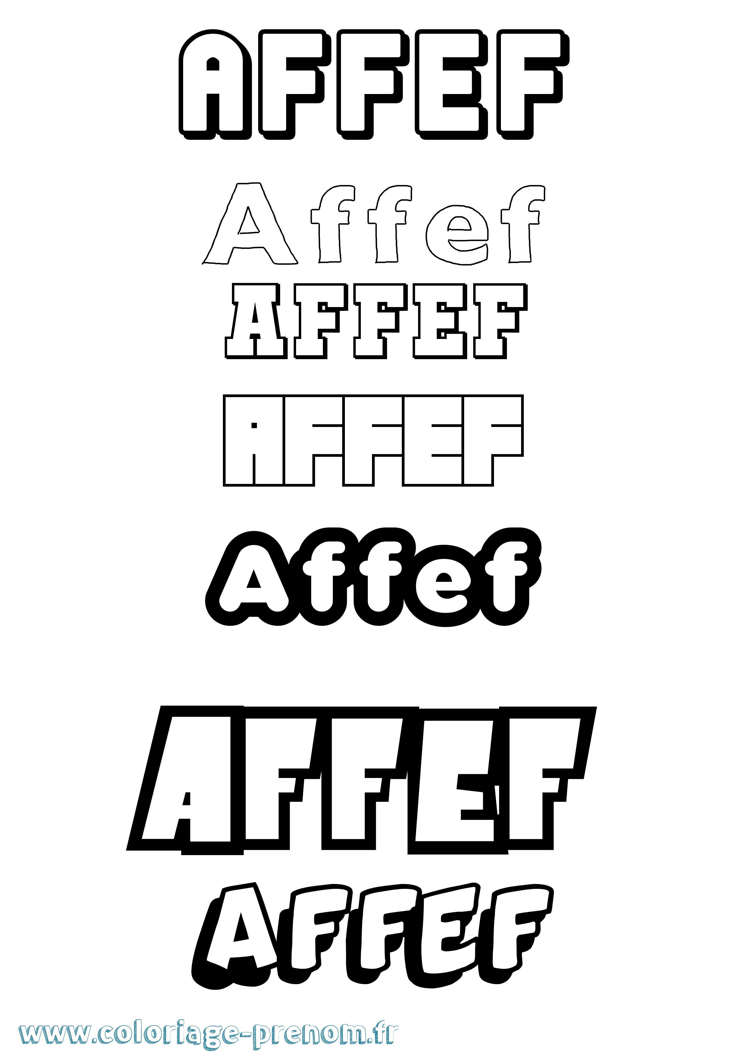Coloriage Affef Simple Coloriage prénom Affef Simple