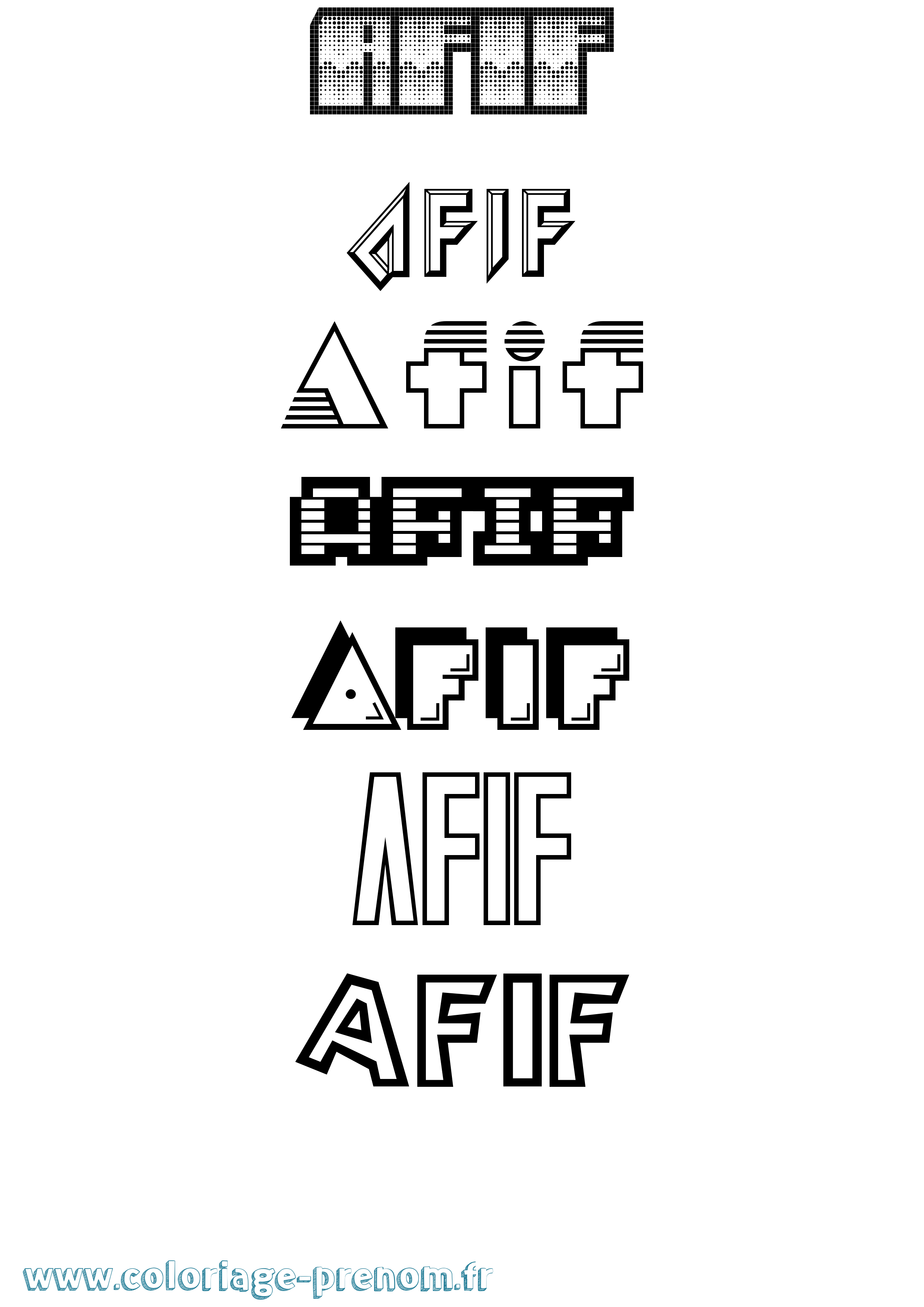 Coloriage Afif Jeux Vidéos Coloriage prénom Afif Jeux Vidéos