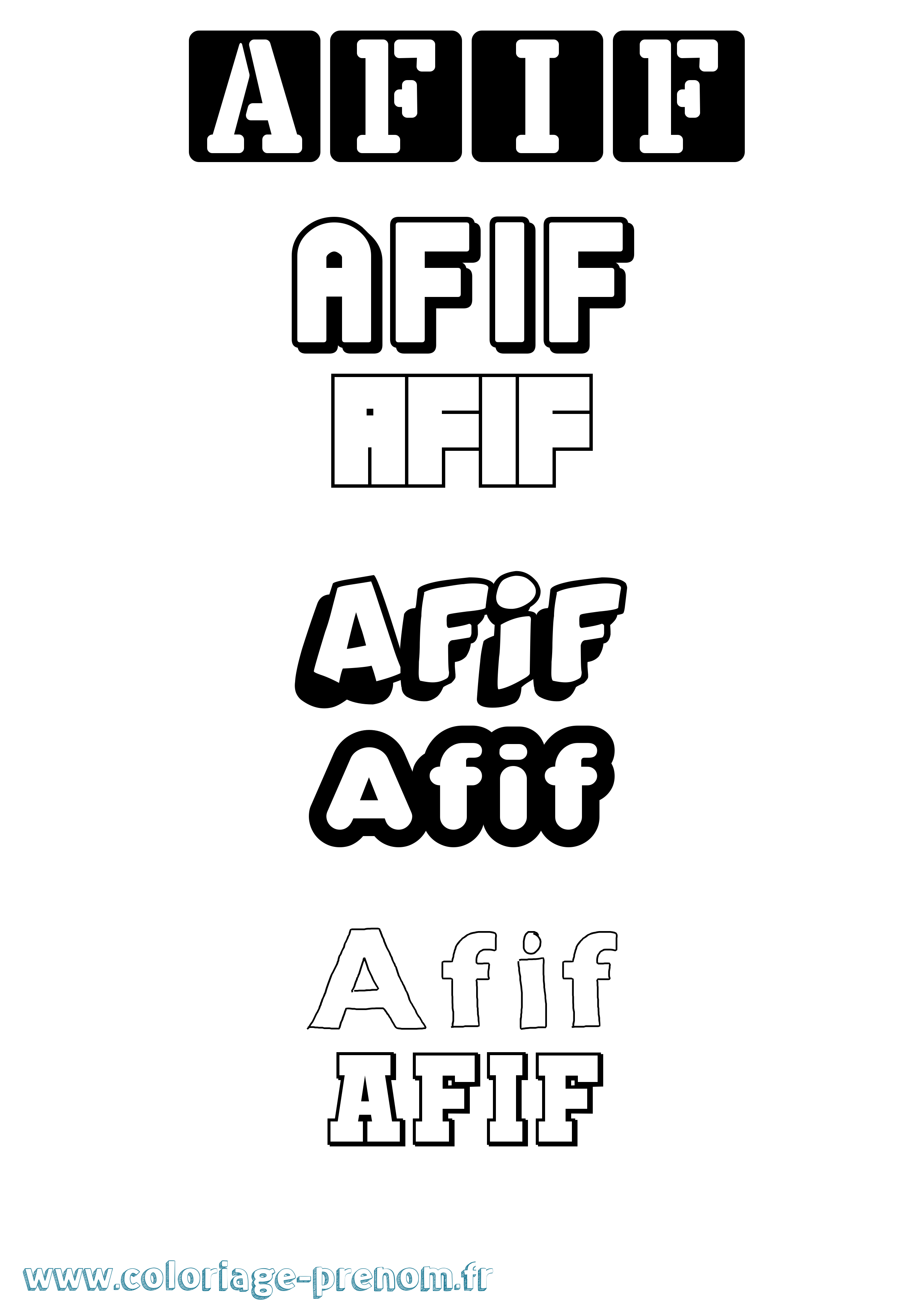 Coloriage Afif Simple Coloriage prénom Afif Simple