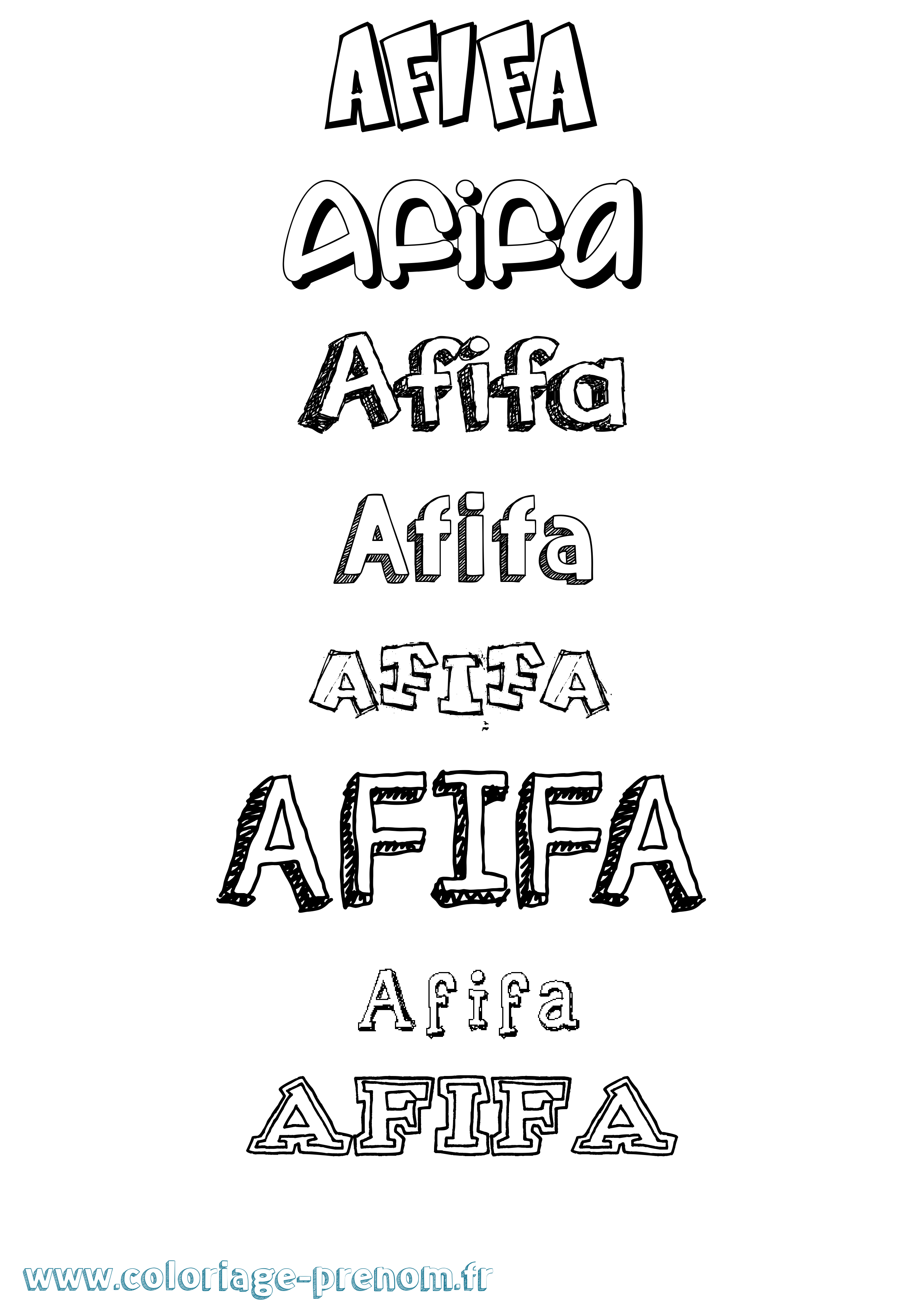 Coloriage Afifa Dessiné Coloriage prénom Afifa Dessiné