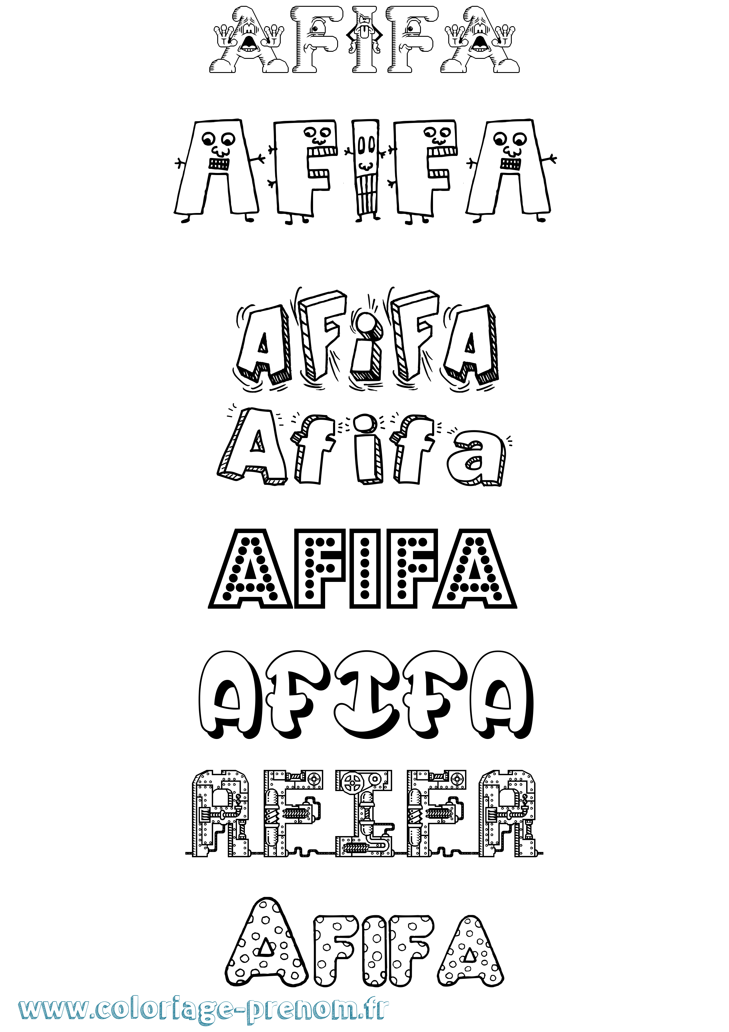 Coloriage Afifa Fun Coloriage prénom Afifa Fun