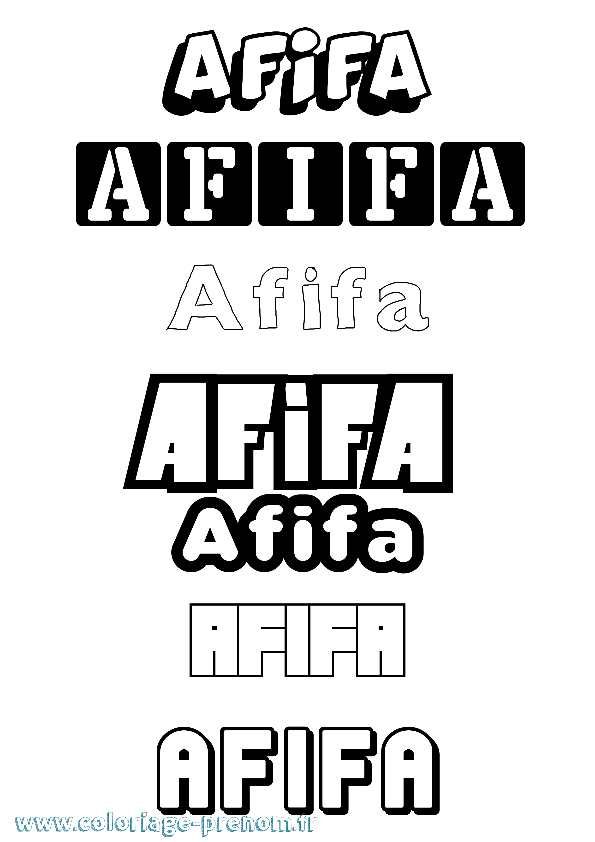 Coloriage Afifa Simple Coloriage prénom Afifa Simple