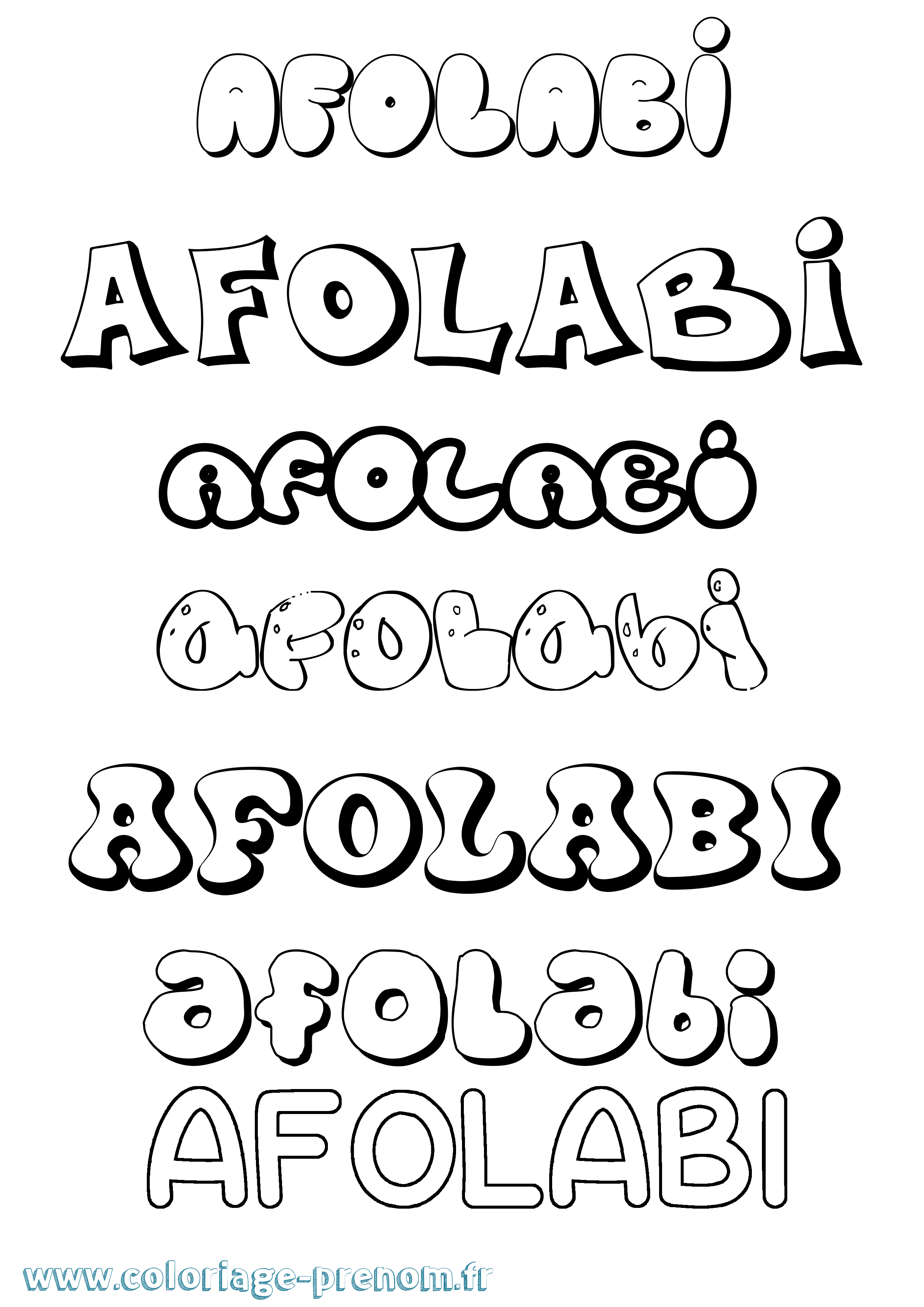 Coloriage Afolabi Bubble Coloriage prénom Afolabi Bubble