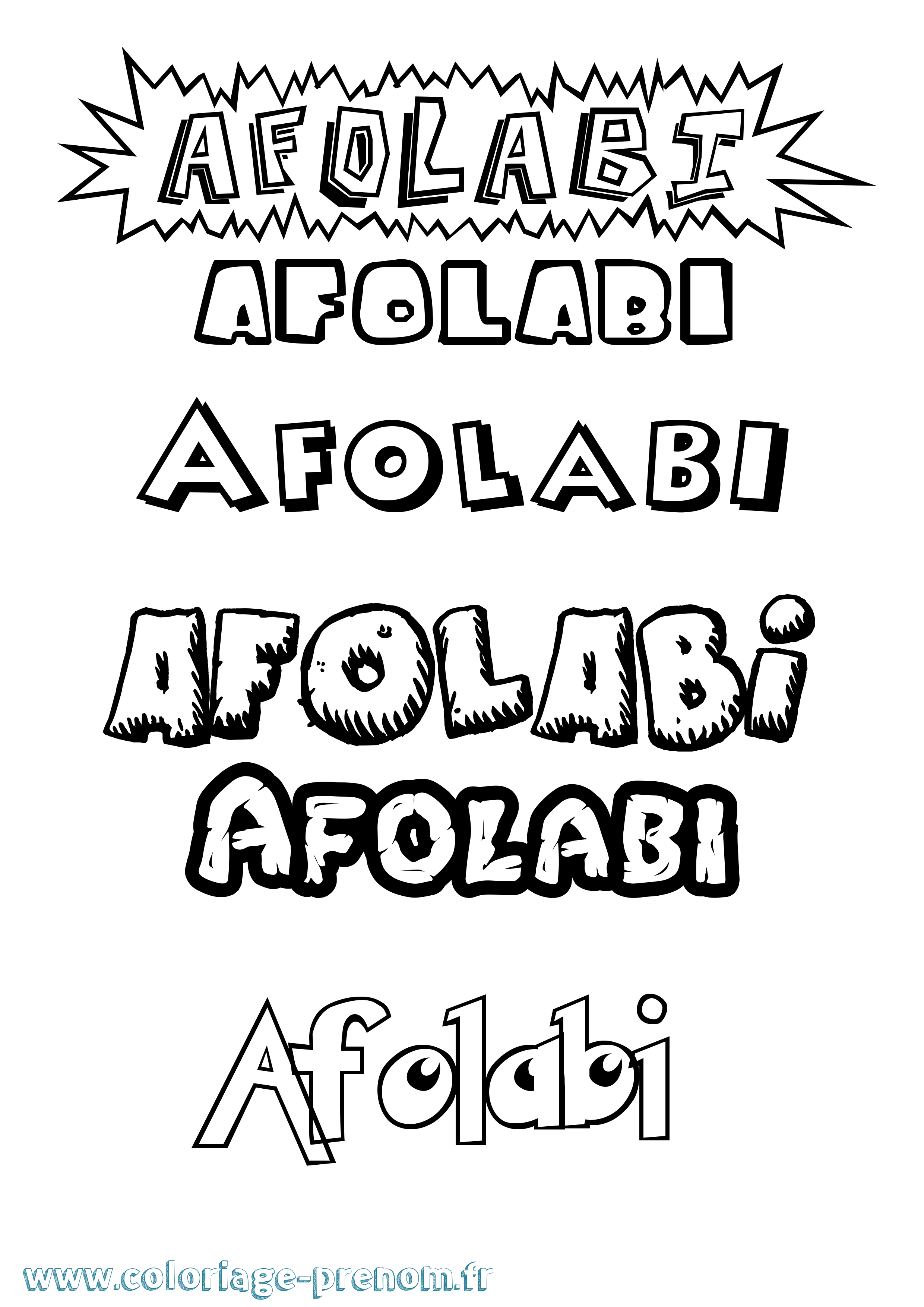 Coloriage Afolabi Dessin Animé Coloriage prénom Afolabi Dessin Animé