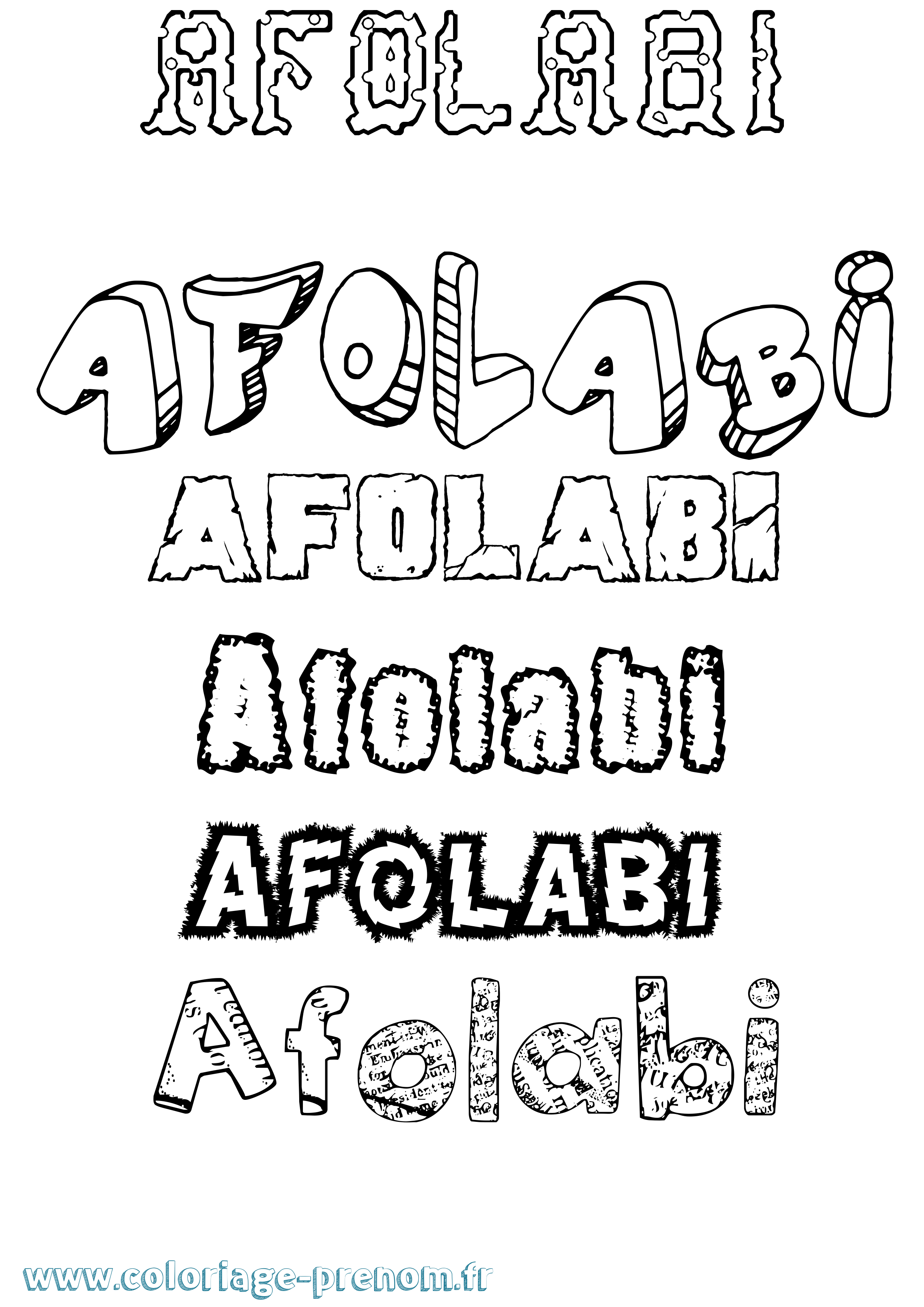 Coloriage Afolabi Destructuré Coloriage prénom Afolabi Destructuré