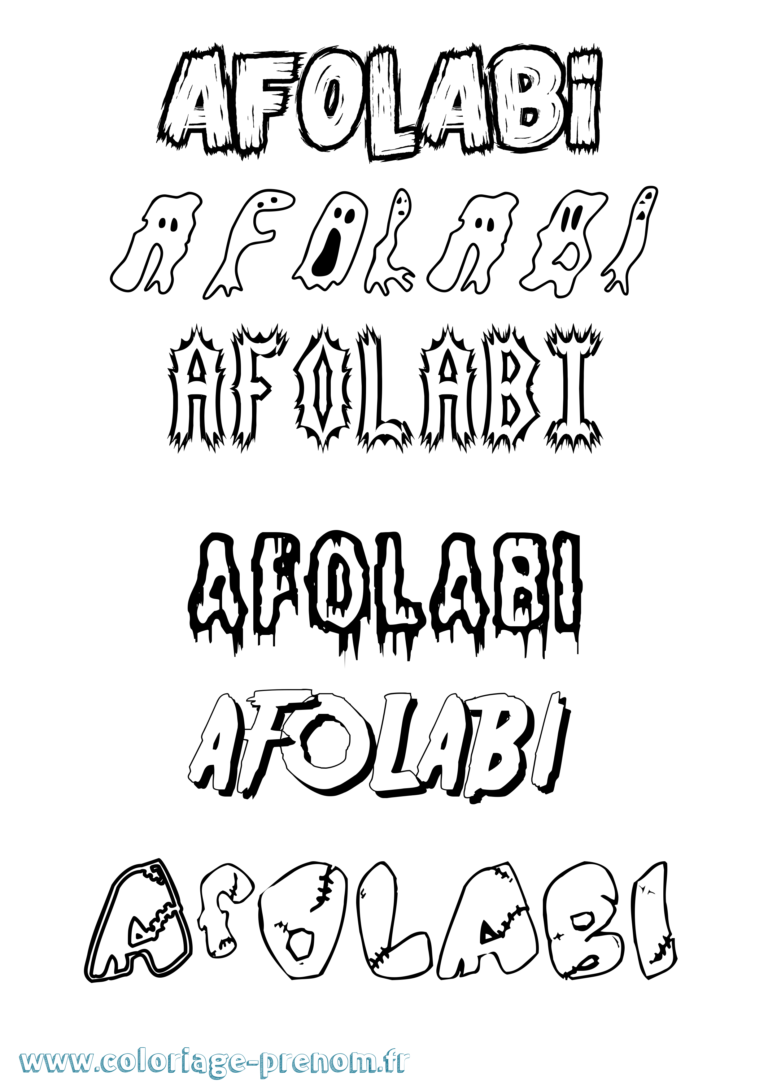 Coloriage Afolabi Frisson Coloriage prénom Afolabi Frisson