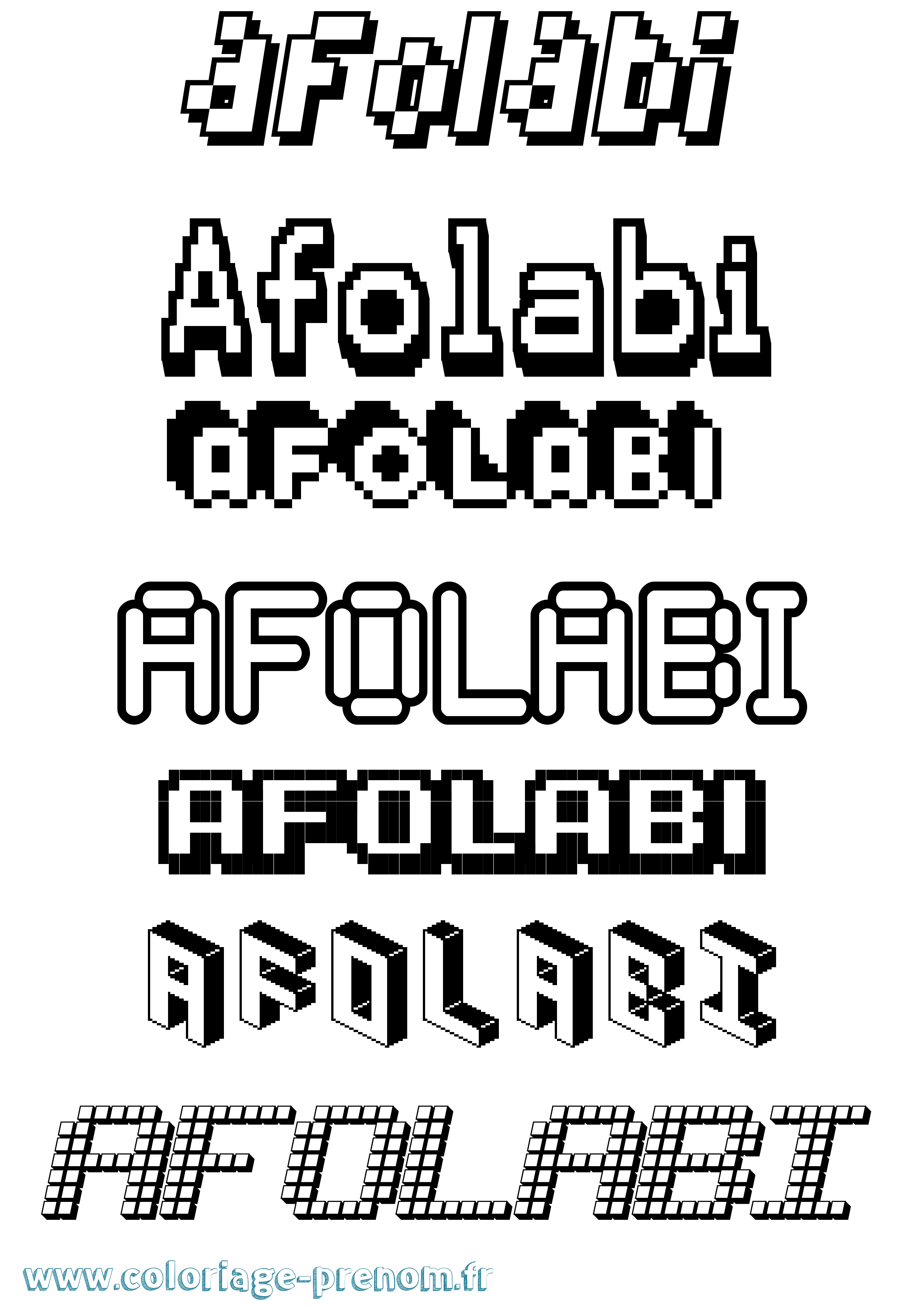 Coloriage Afolabi Pixel Coloriage prénom Afolabi Pixel