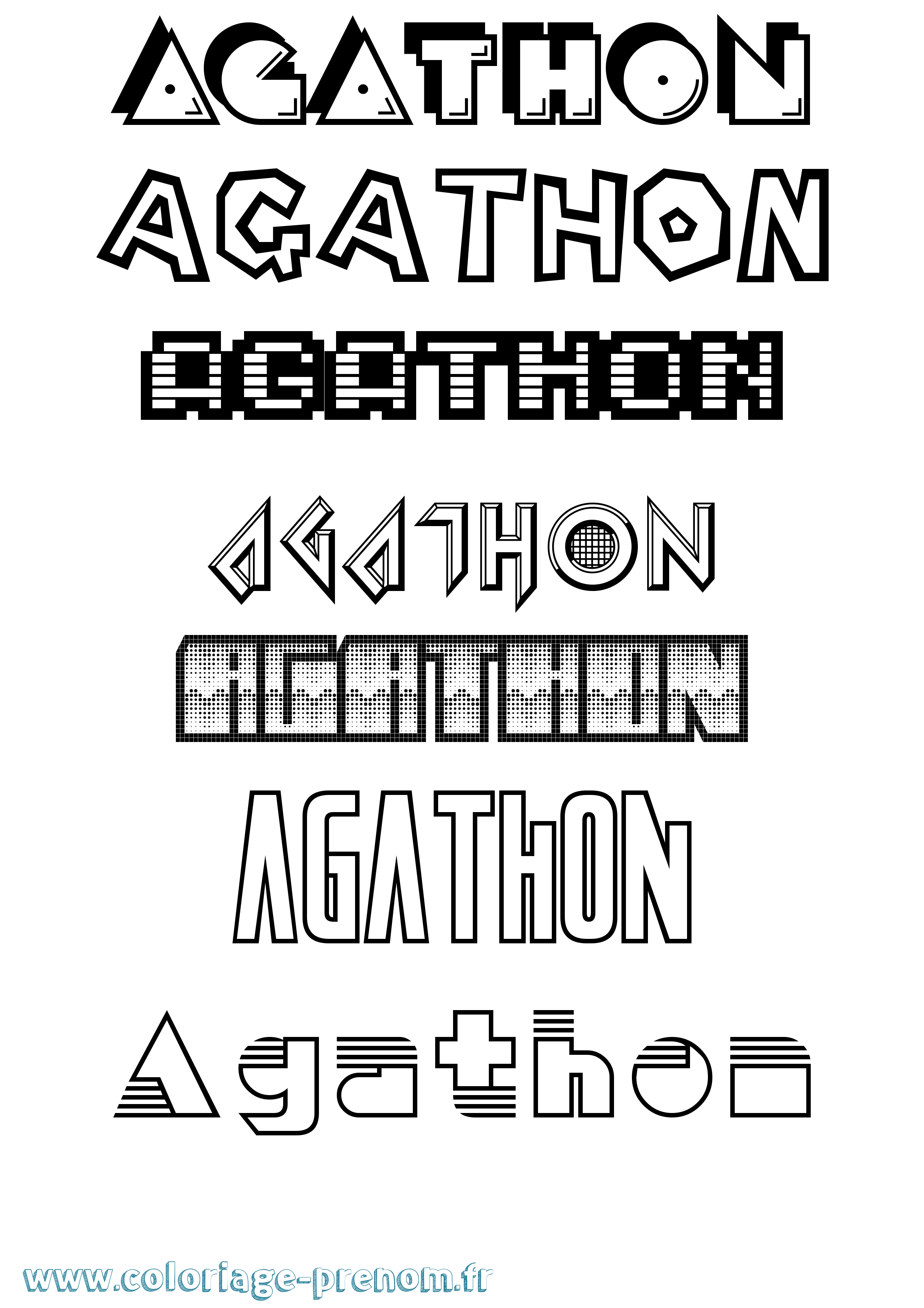 Coloriage Agathon Jeux Vidéos Coloriage prénom Agathon Jeux Vidéos