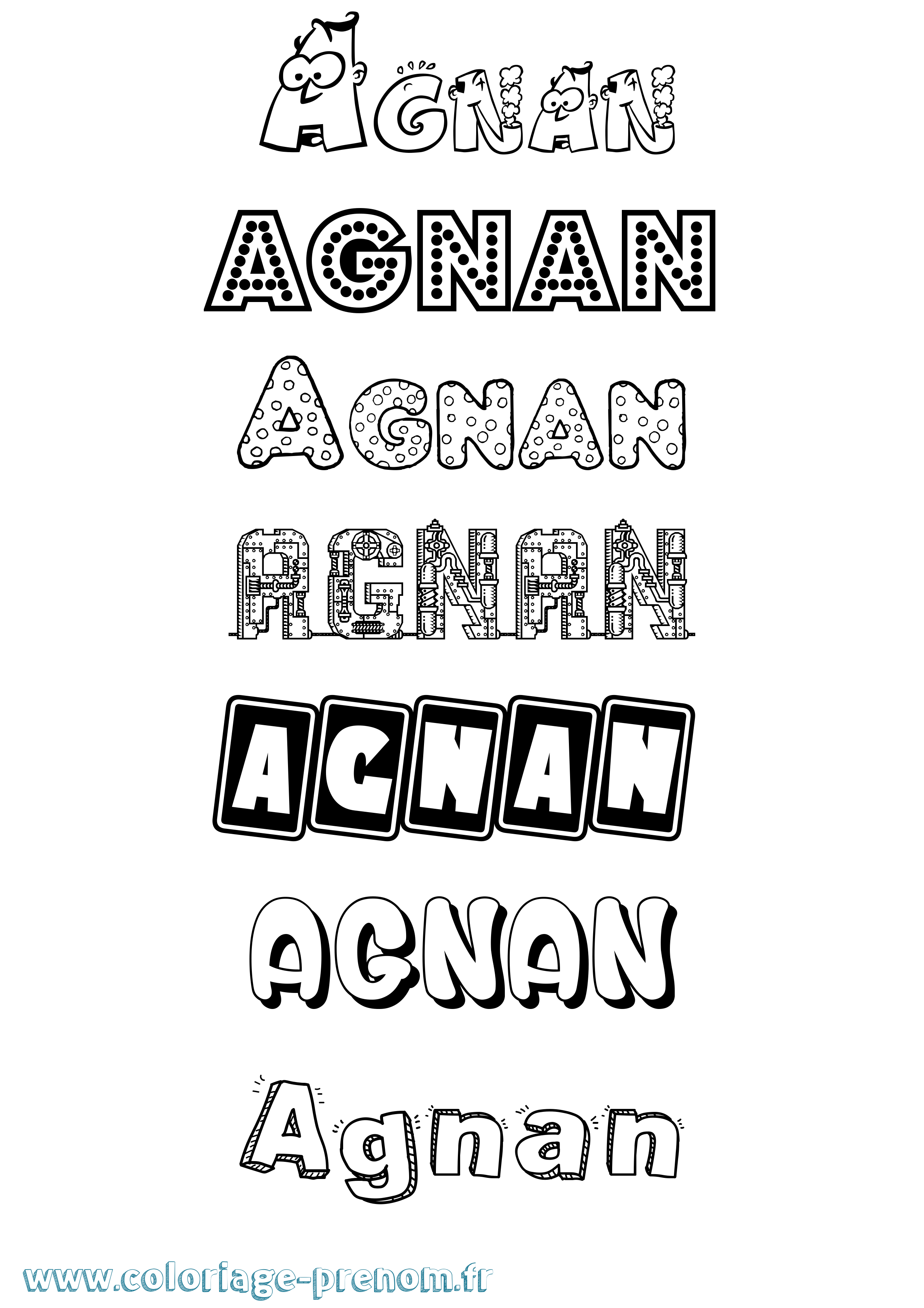 Coloriage Agnan Fun Coloriage prénom Agnan Fun