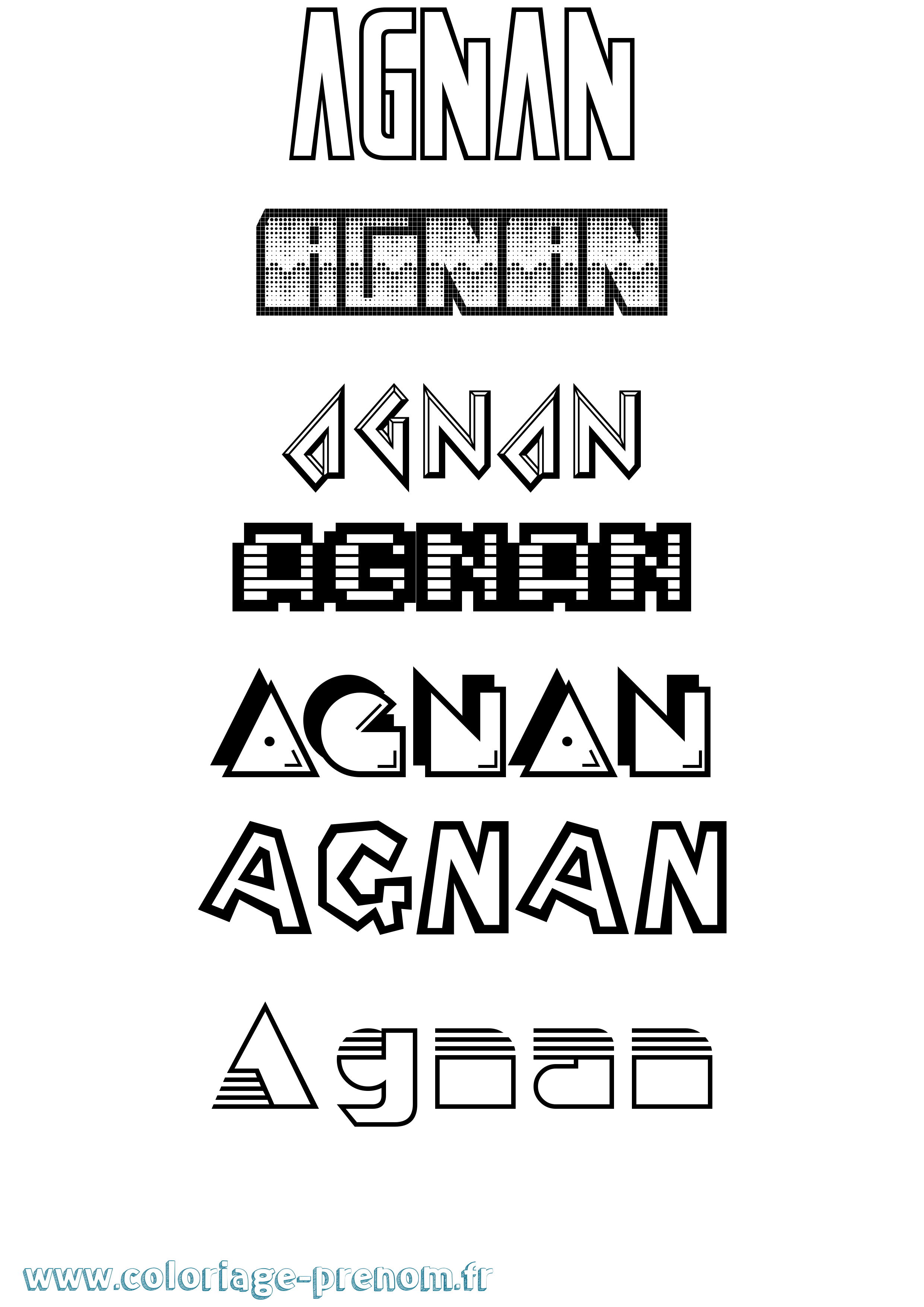 Coloriage Agnan Jeux Vidéos Coloriage prénom Agnan Jeux Vidéos