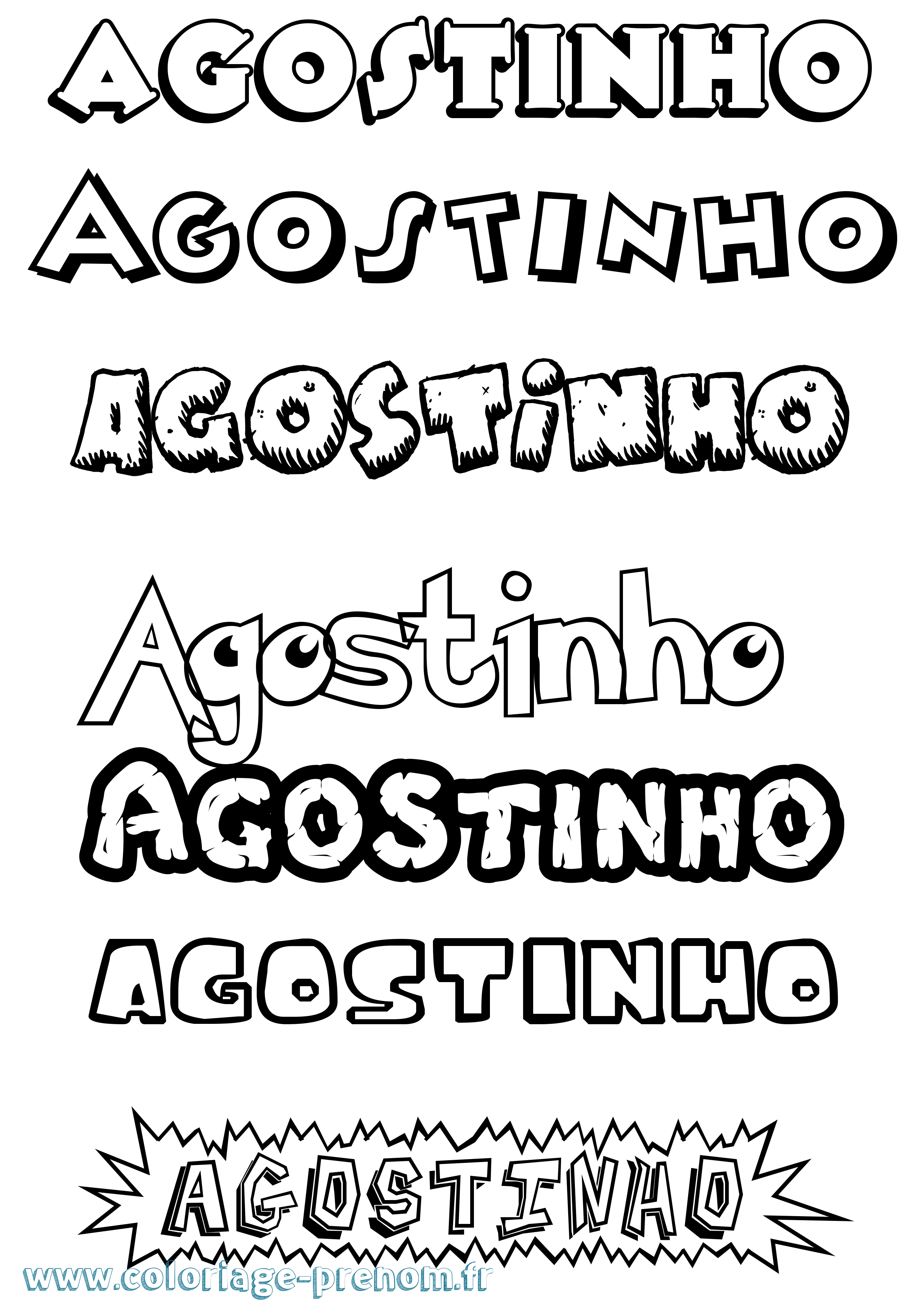 Coloriage Agostinho Dessin Animé Coloriage prénom Agostinho Dessin Animé