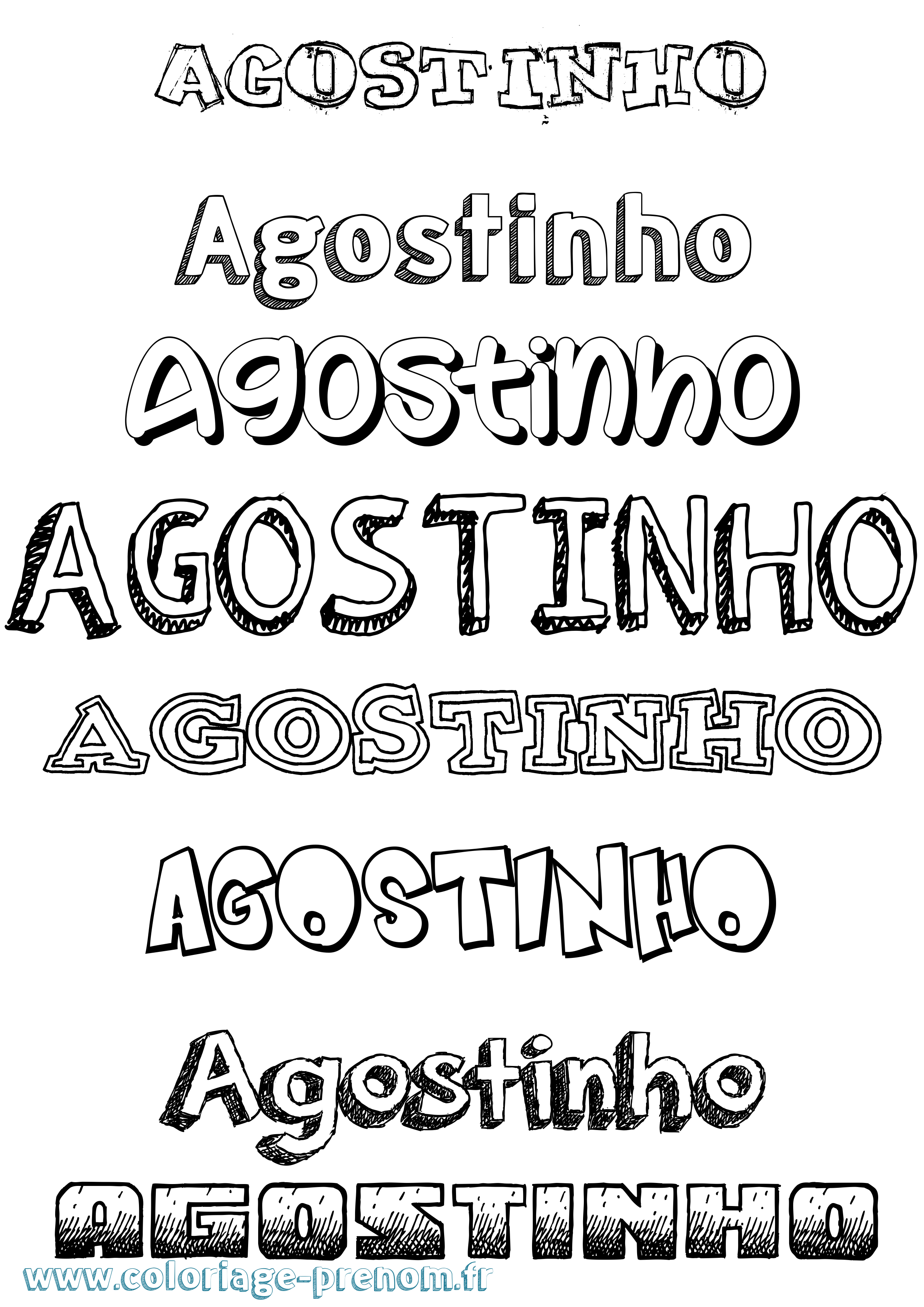 Coloriage Agostinho Dessiné Coloriage prénom Agostinho Dessiné