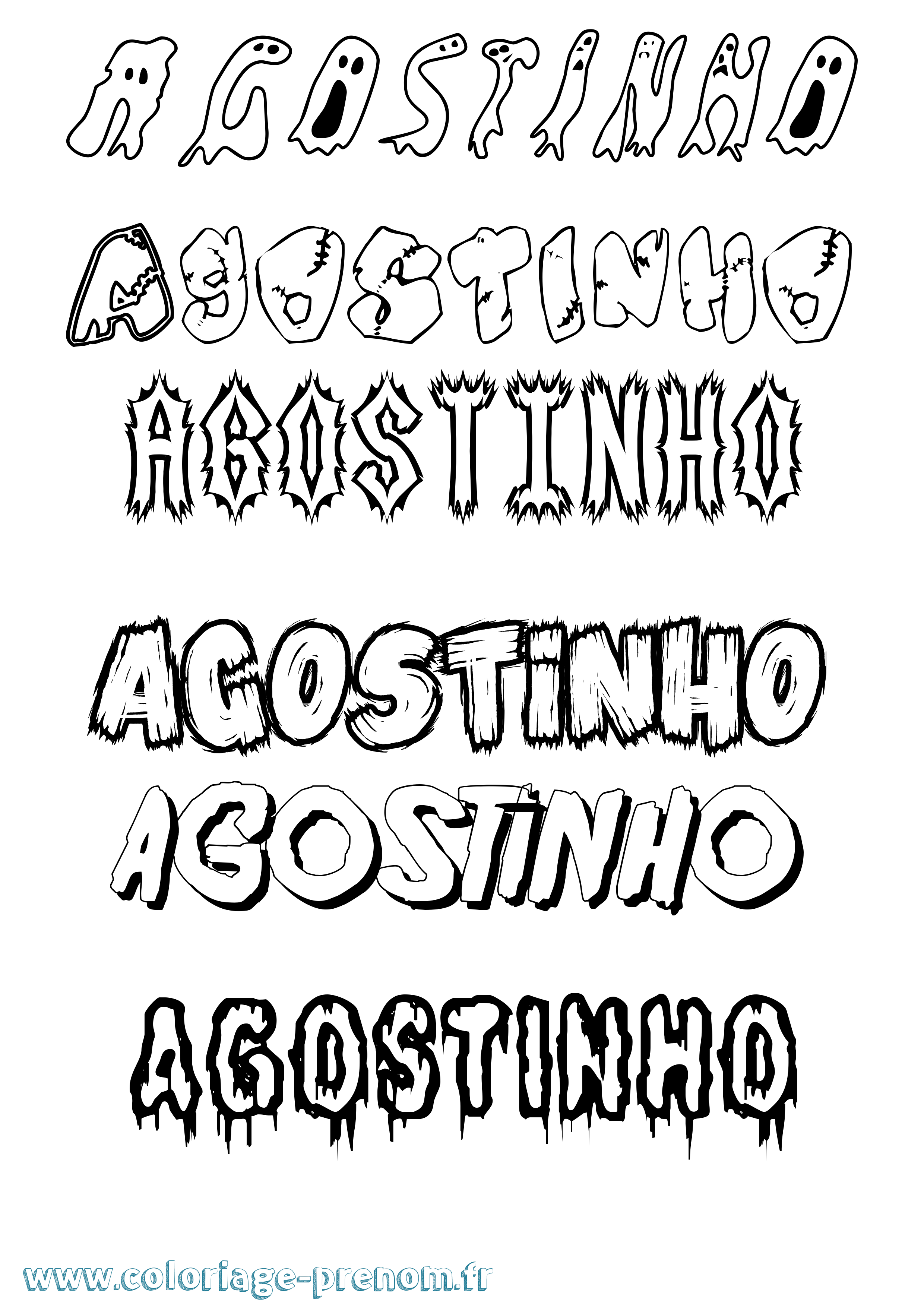 Coloriage Agostinho Frisson Coloriage prénom Agostinho Frisson